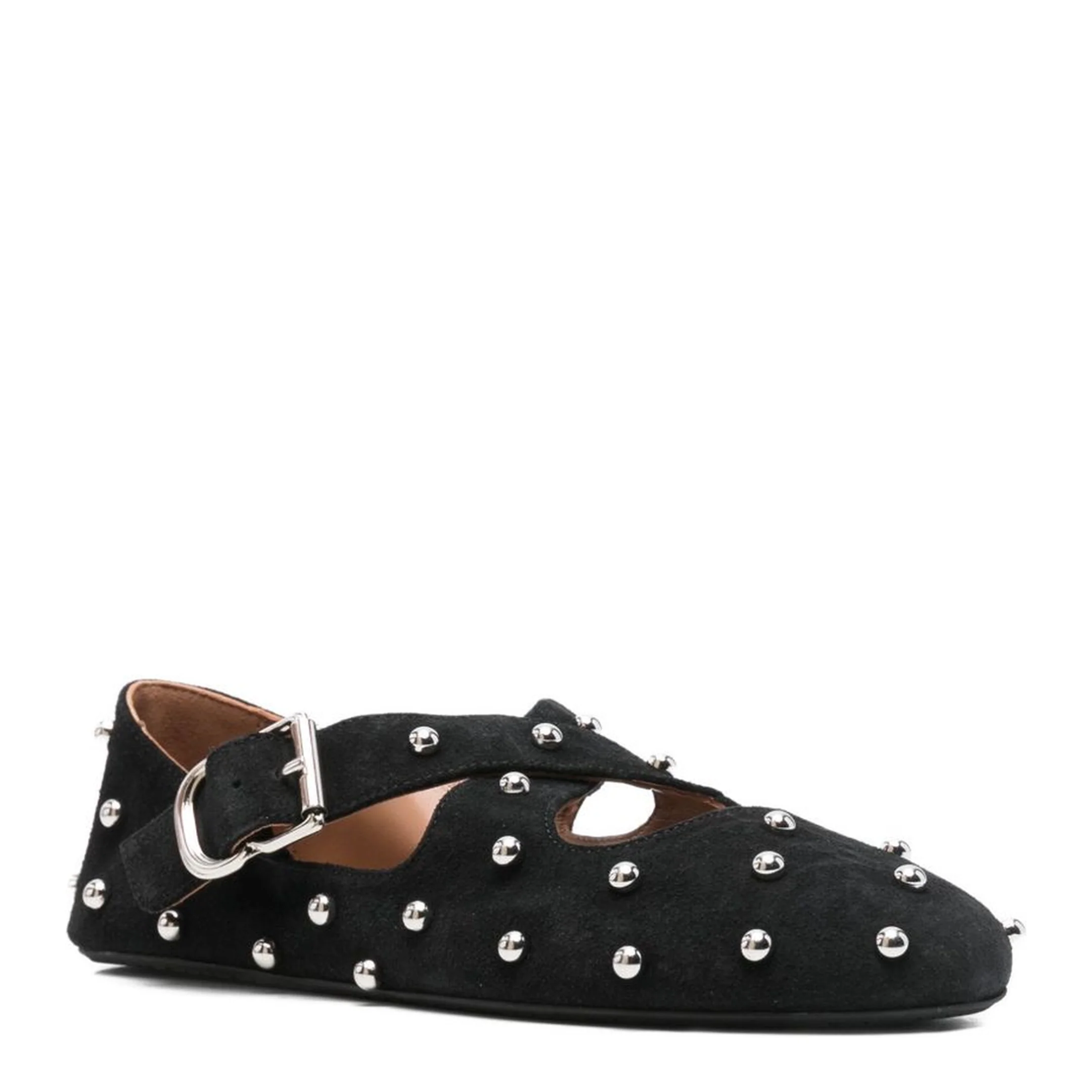Black Crossed Strap Ballet Flats - Image 2