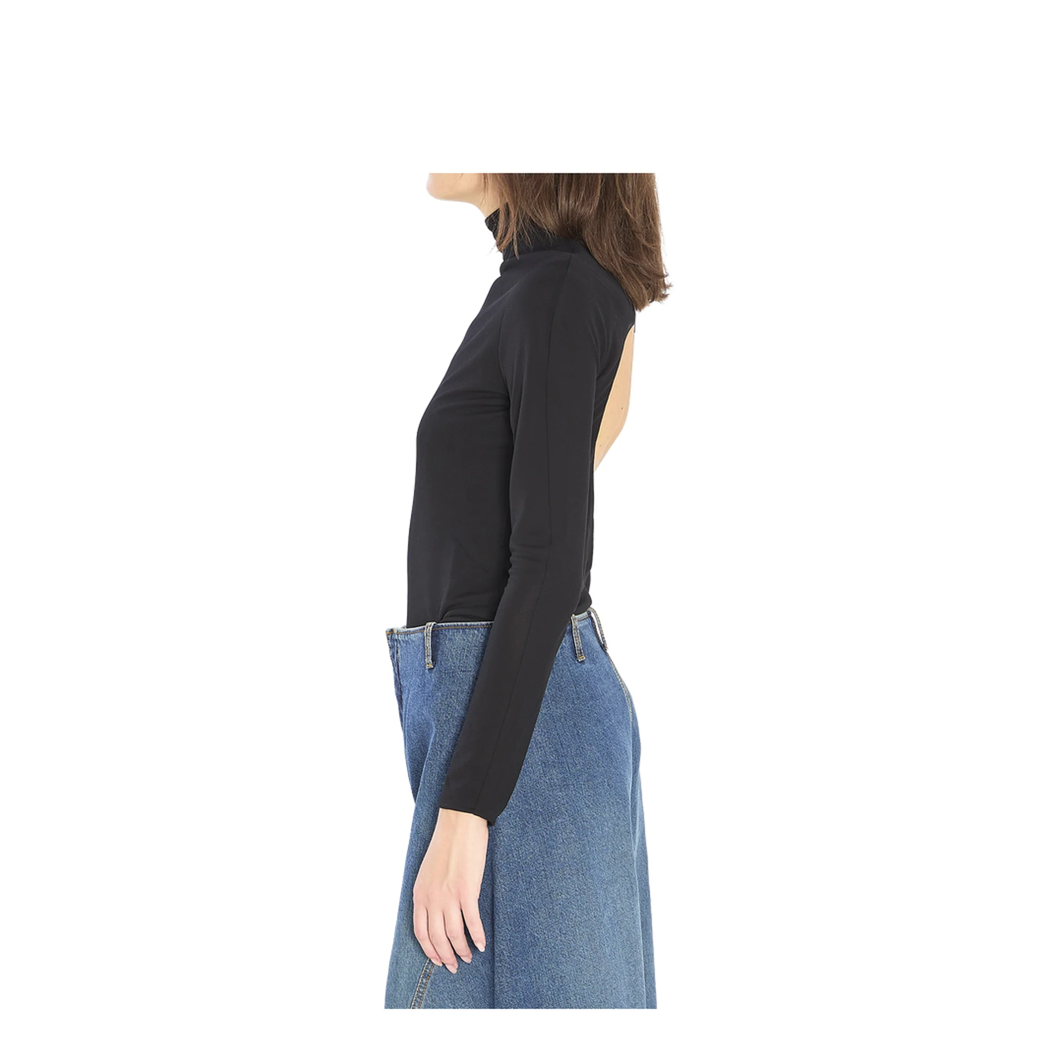 Fluid Jersey Bodysuit with Heart Cut-Out - Image 3