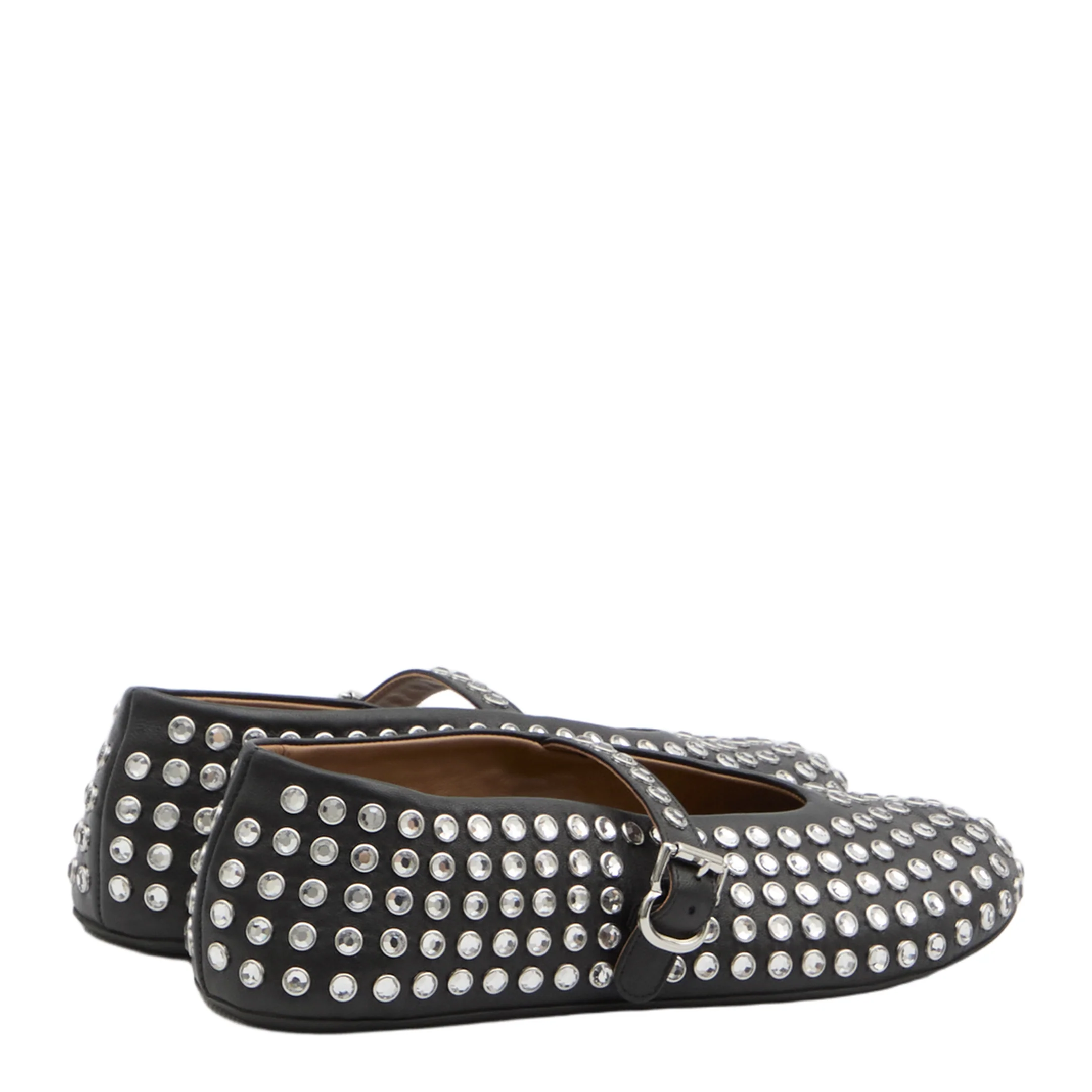 Noir Strass Lambskin Ballet Flats - Image 3