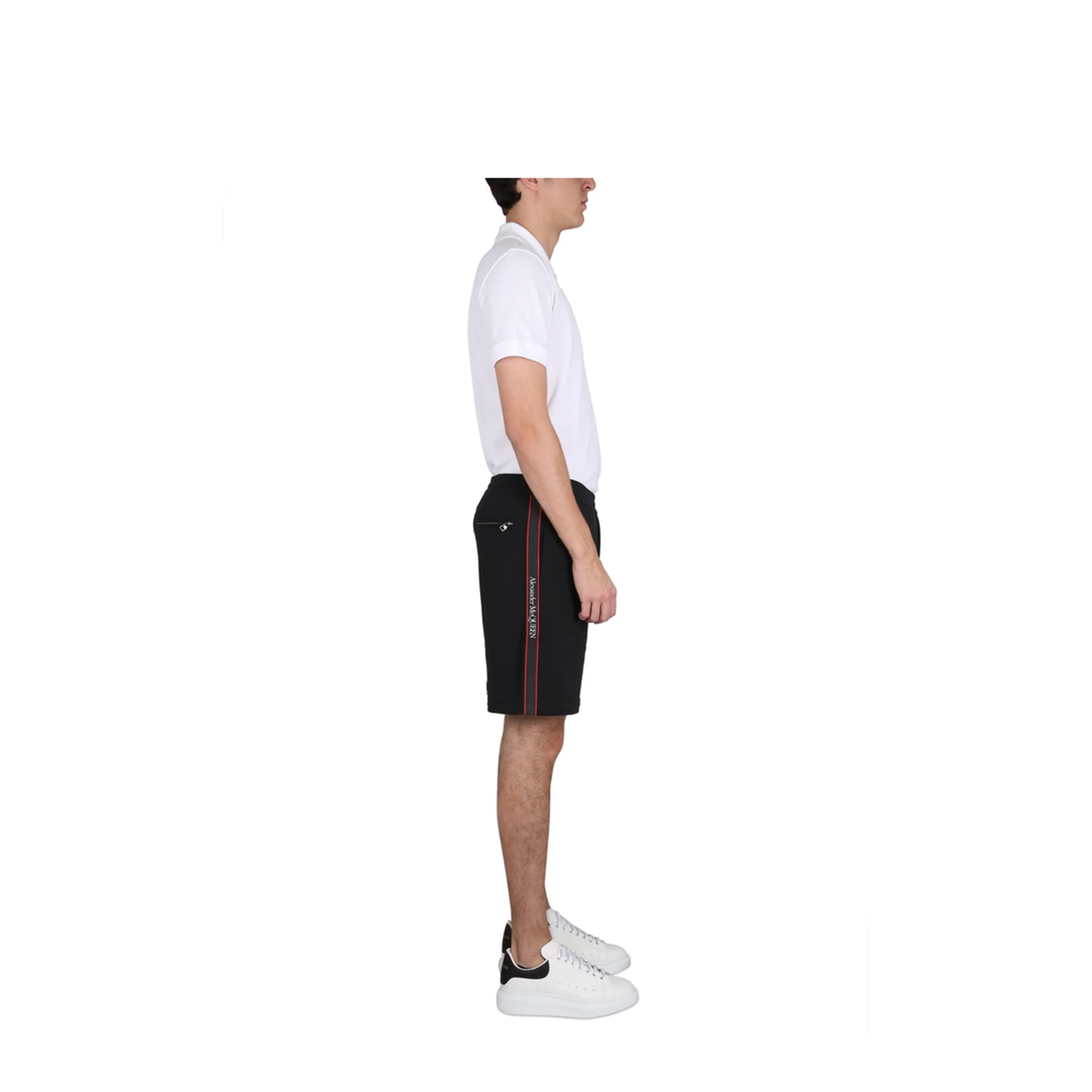 Black Cotton Bermuda Shorts - Image 2