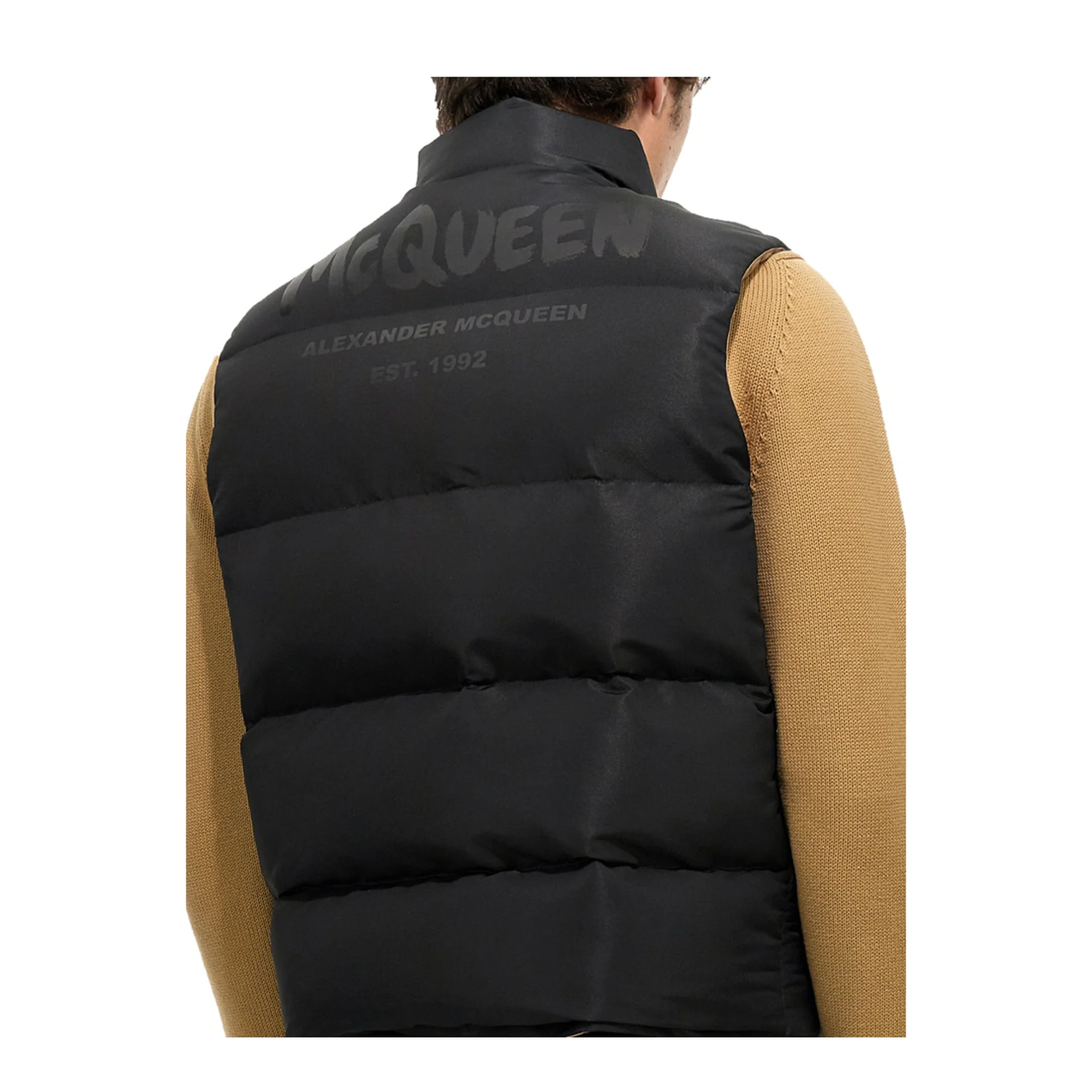 Graffiti Logo Print Down Vest - Image 4