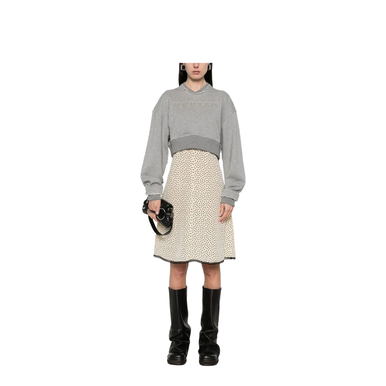 Logo Cotton Cropped Sweatshirt - Image 2