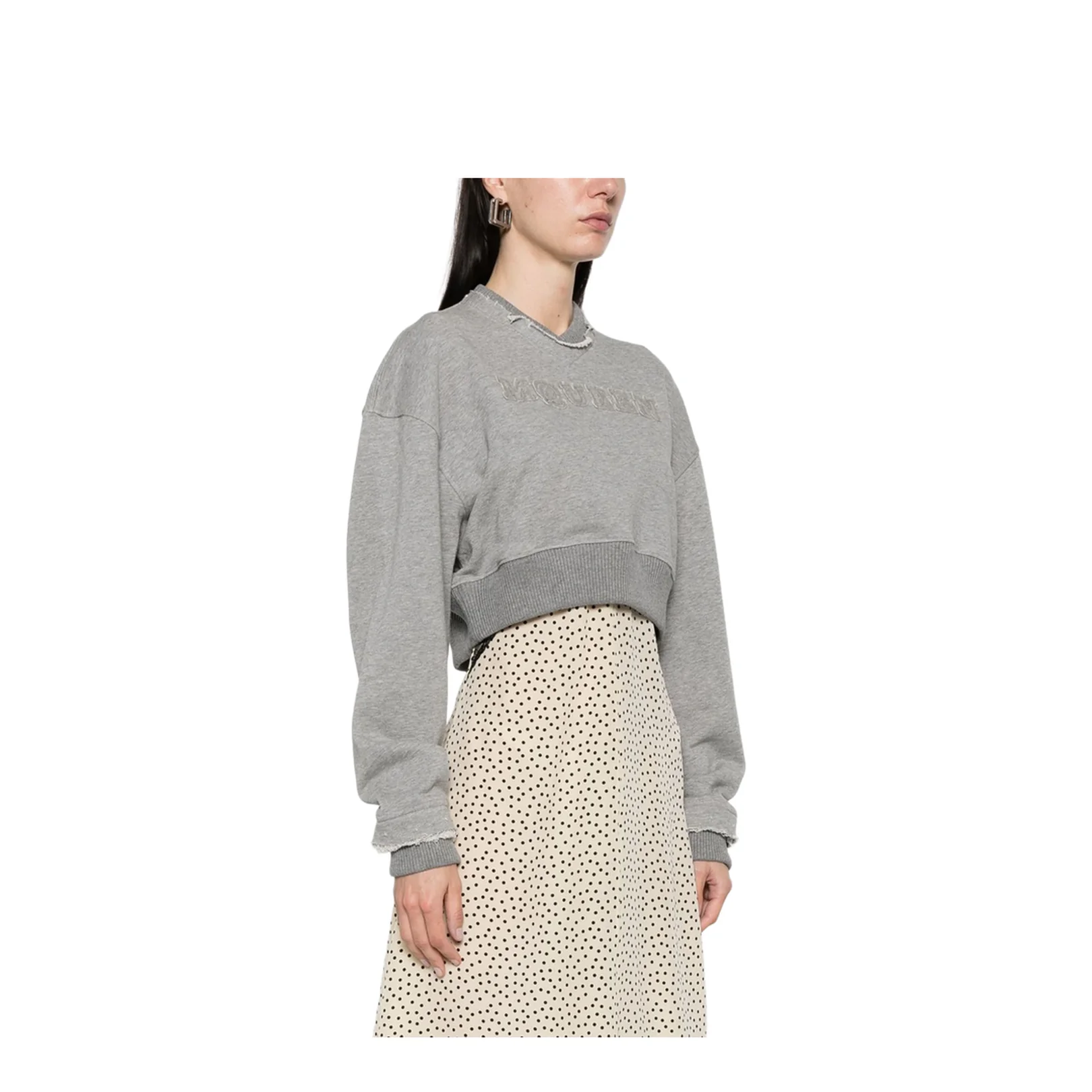 Logo Cotton Cropped Sweatshirt - Image 4
