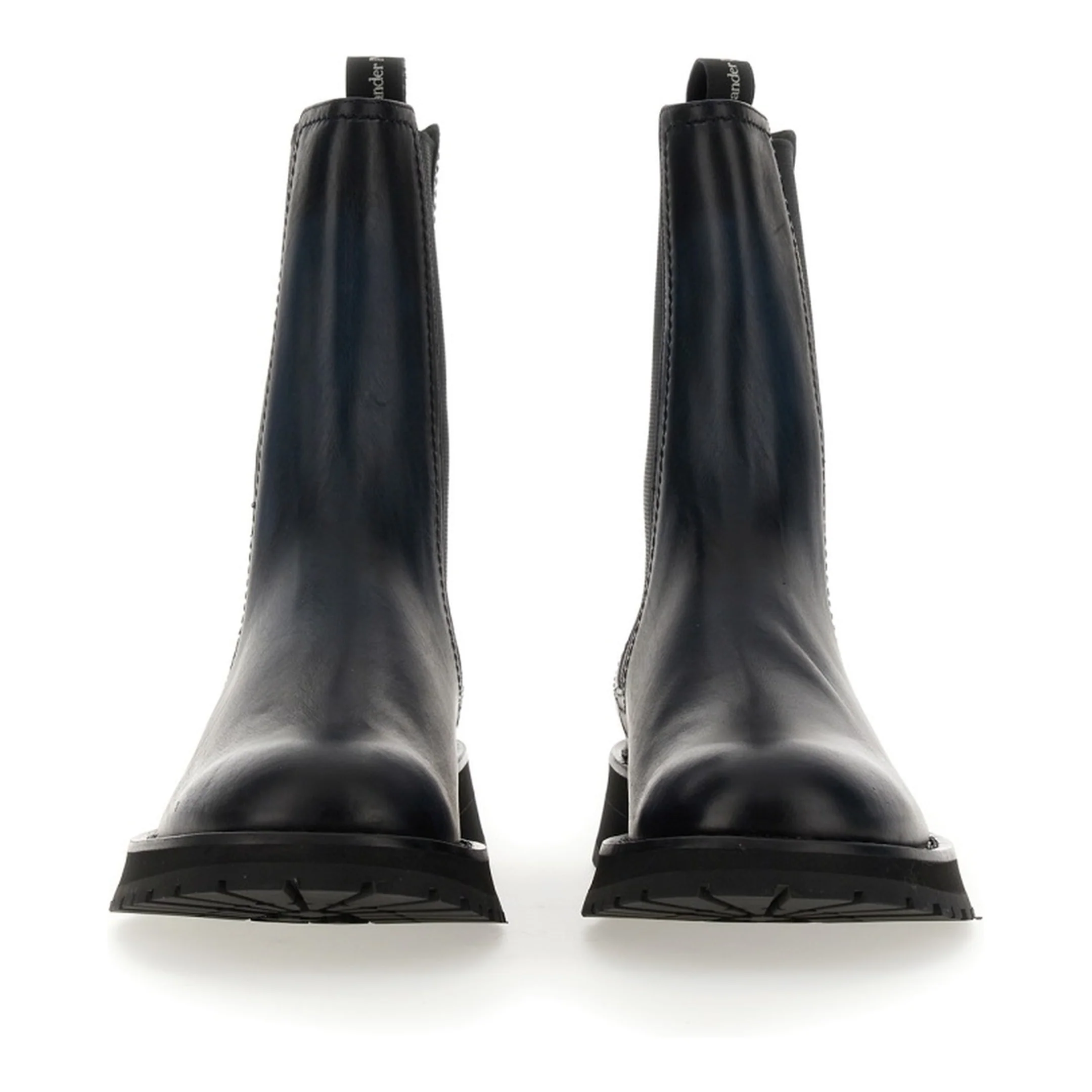 Two-tone leather ankle boots - Image 2