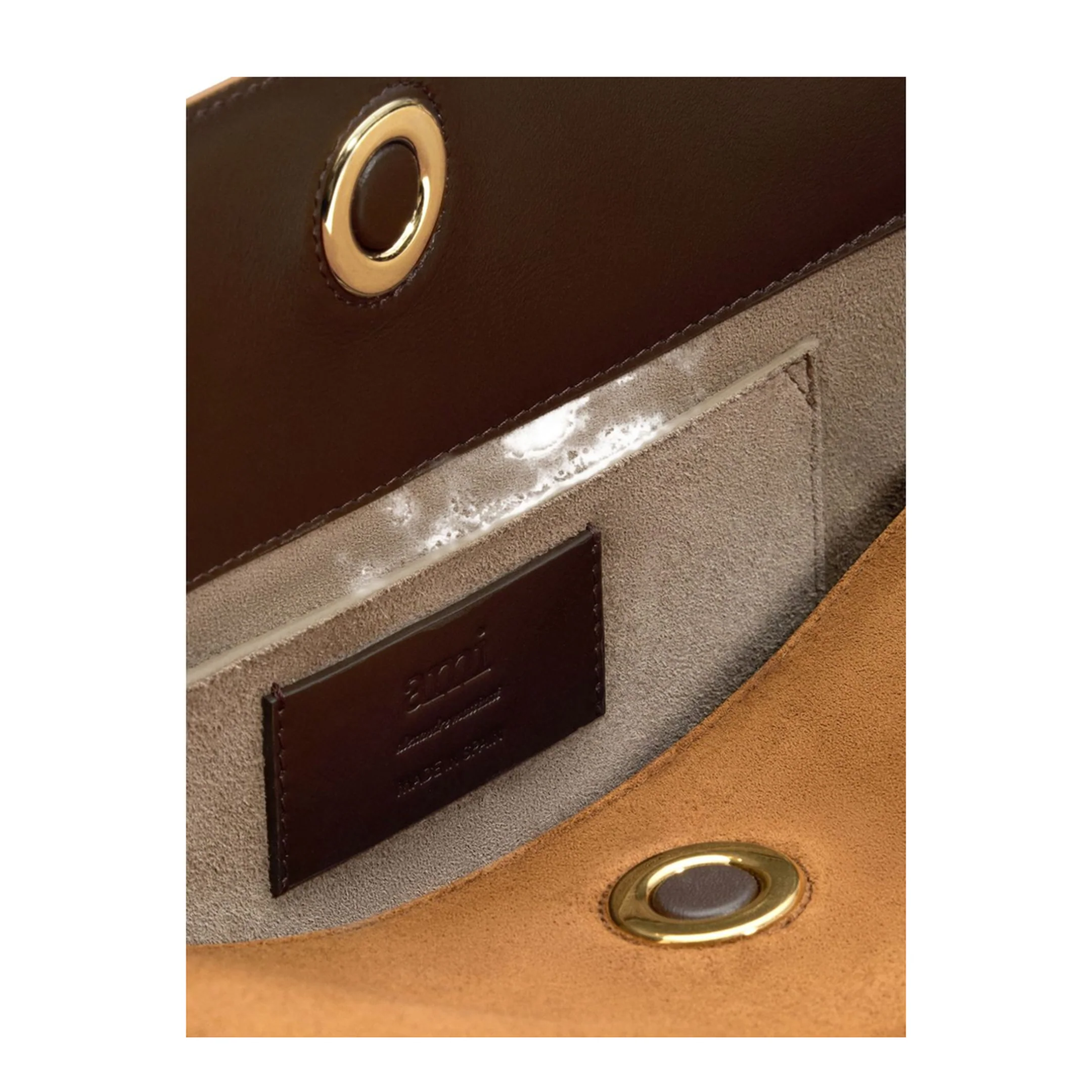 Hazelnut Brown Suede Leather Carrousel Medium Bag - Image 6