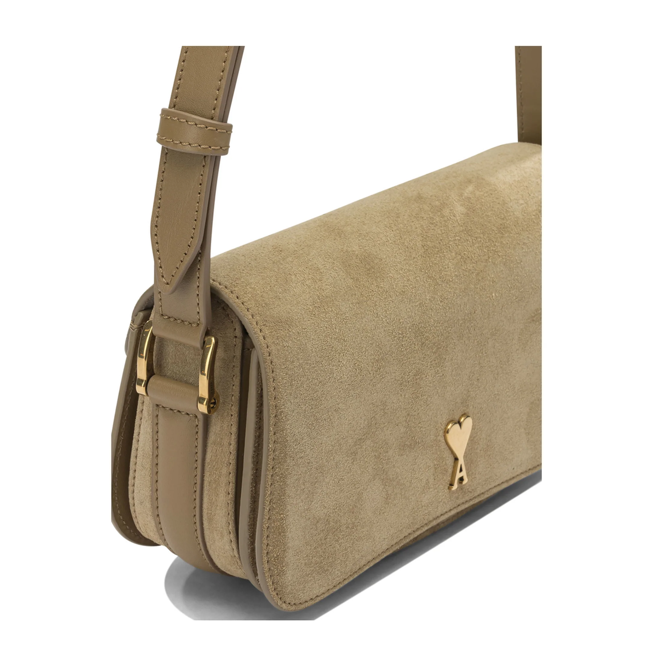 Magnetic Suede Shoulder Bag - Brown - Image 4