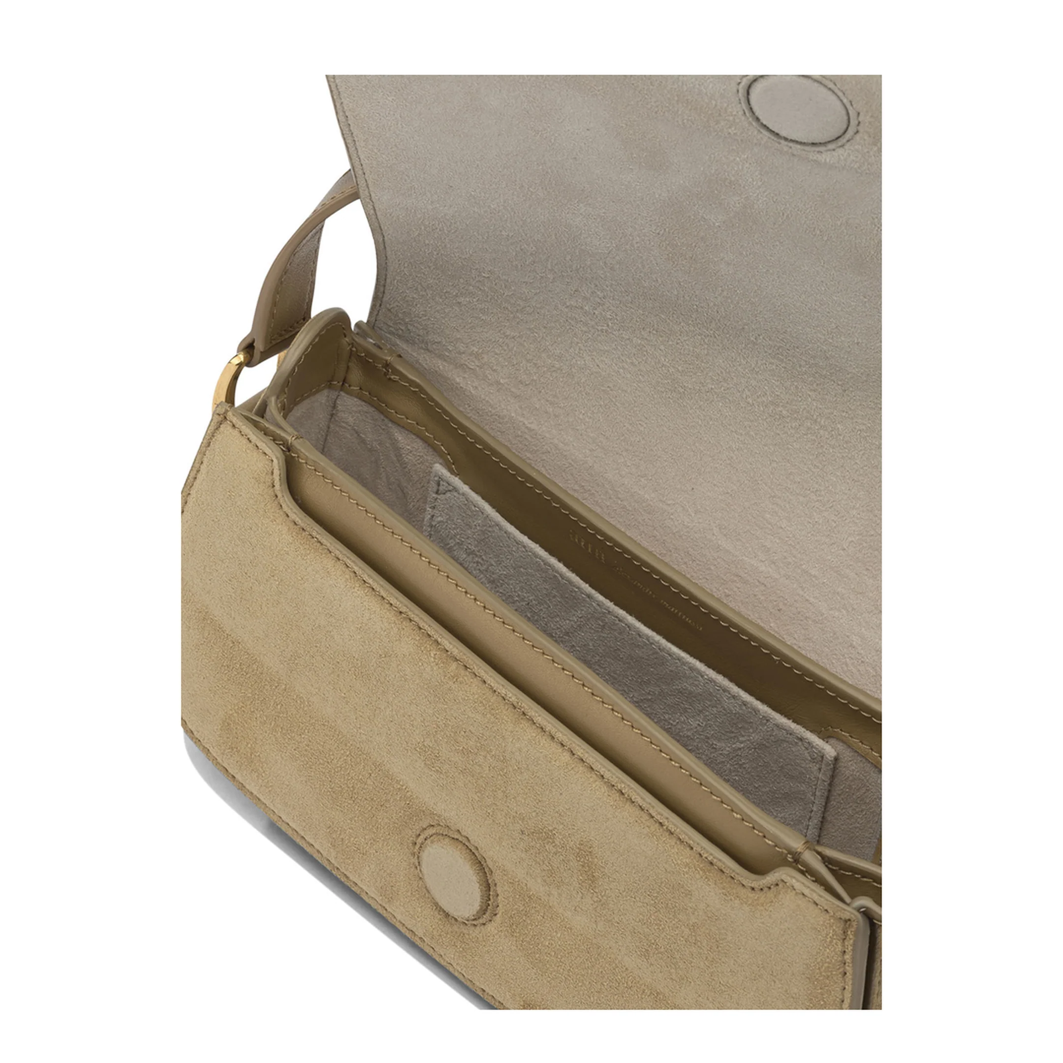 Magnetic Suede Shoulder Bag - Brown - Image 5