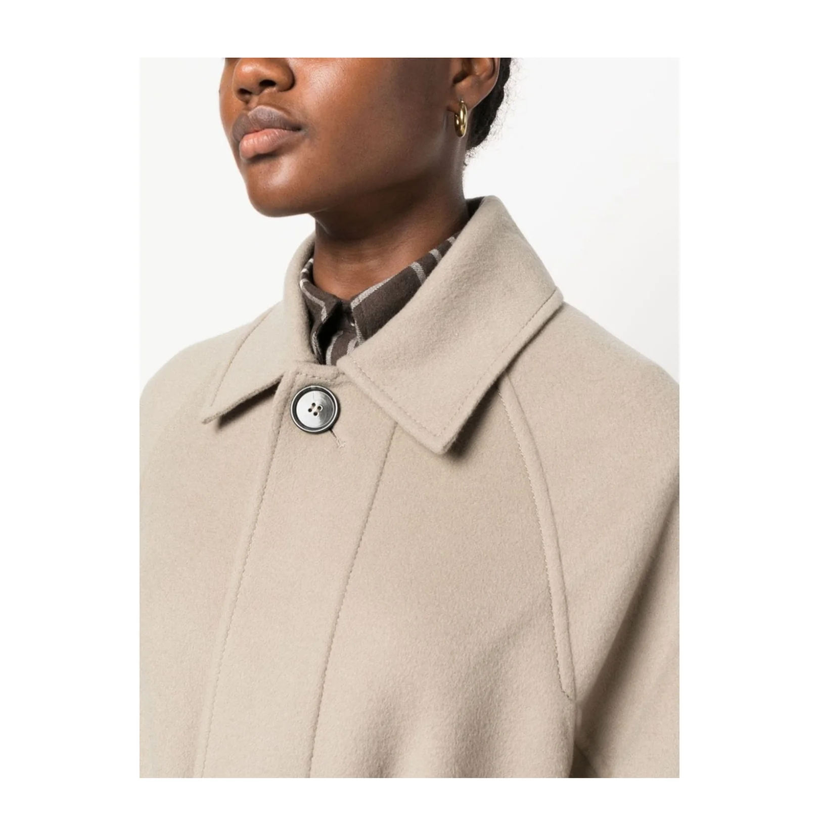 Long Belted Coat Beige - Image 3