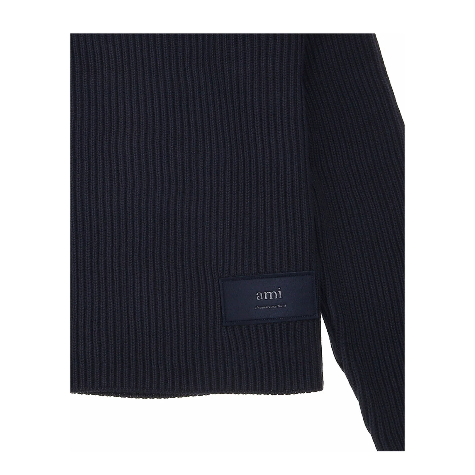Navy Roll Neck Sweater Night Blue Red - Image 3