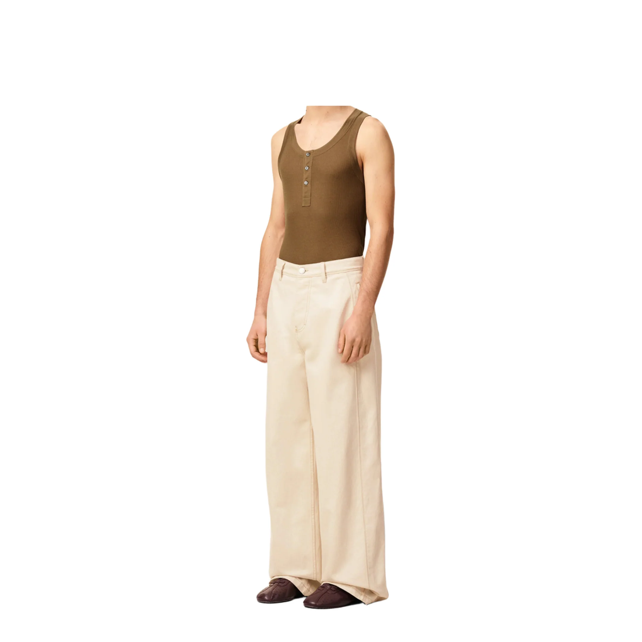 White Cotton Wide Fit Jeans - Image 5