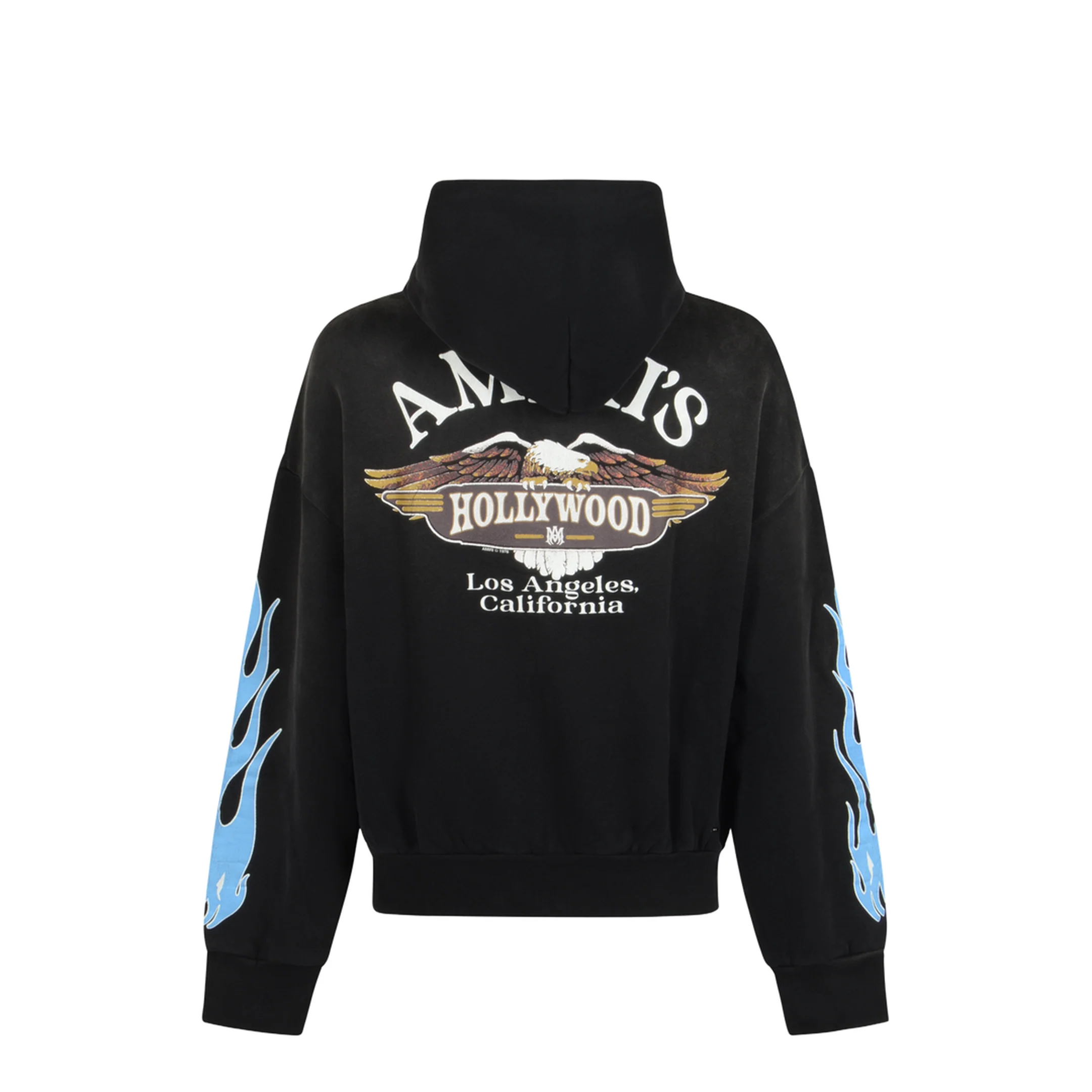 Printed Graphic Zip-Up Hoodie - Black - Image 4