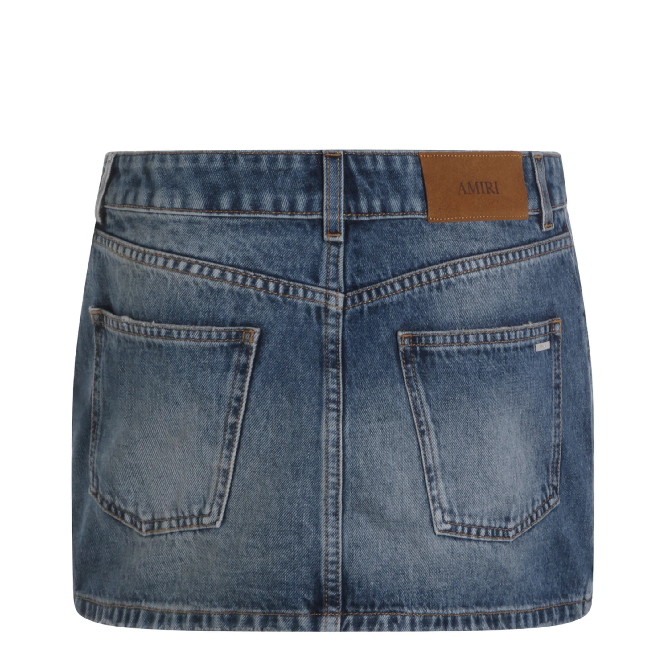 Blue Cotton Denim Skirt - Image 2