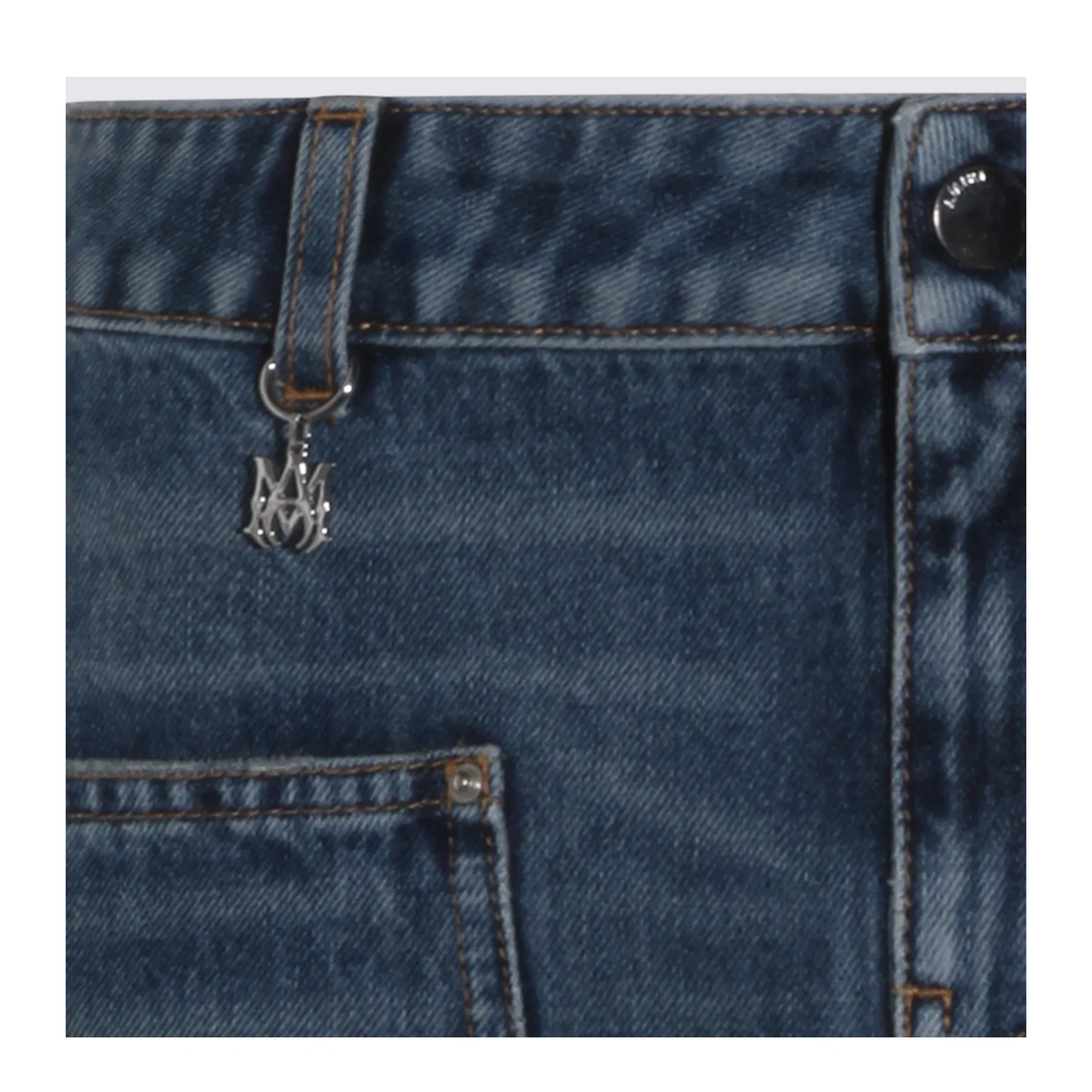 Blue Cotton Denim Skirt - Image 3