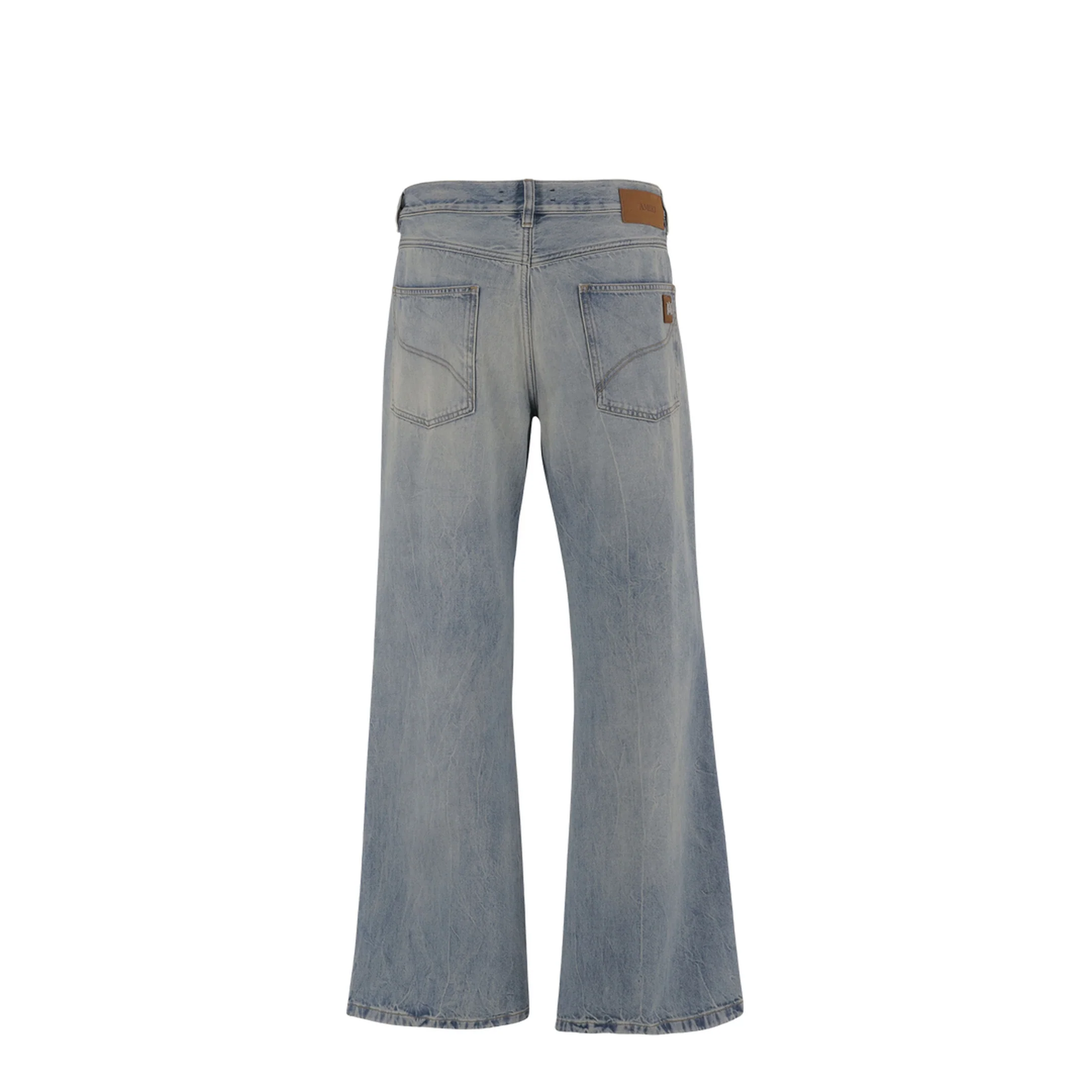 Blue Jeans With Logo Patch Applied On The Back In Cotton - Image 2