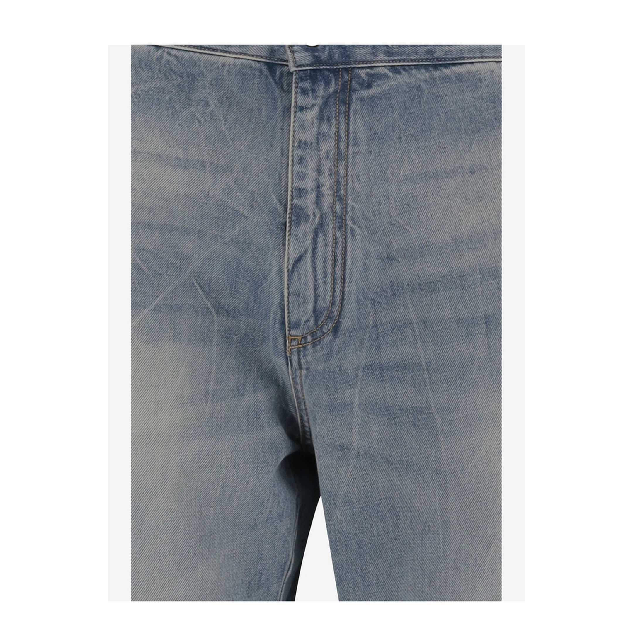 Blue Jeans With Logo Patch Applied On The Back In Cotton - Image 3