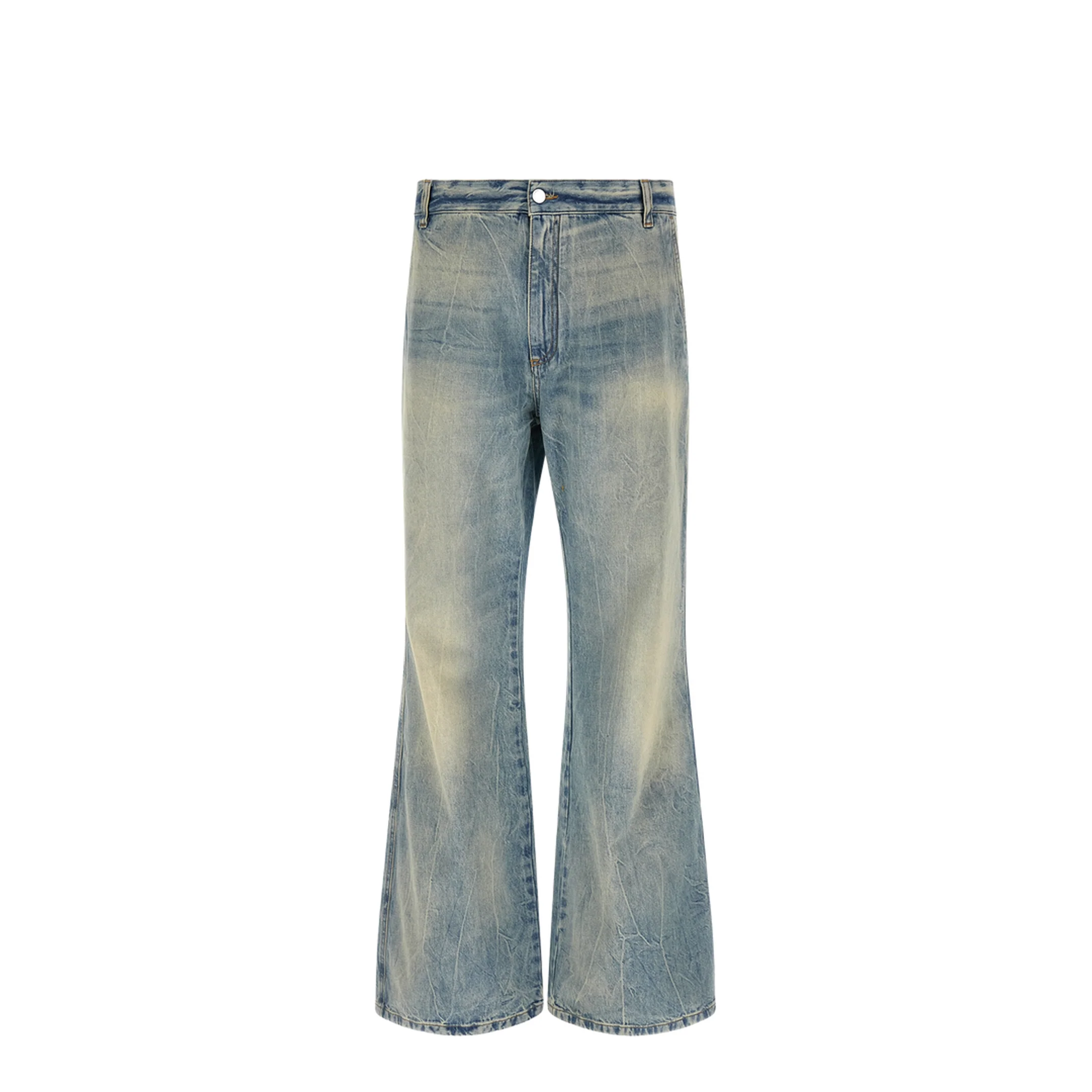 Blue Jeans With Logo Patch Applied On The Back In Cotton - Image 4