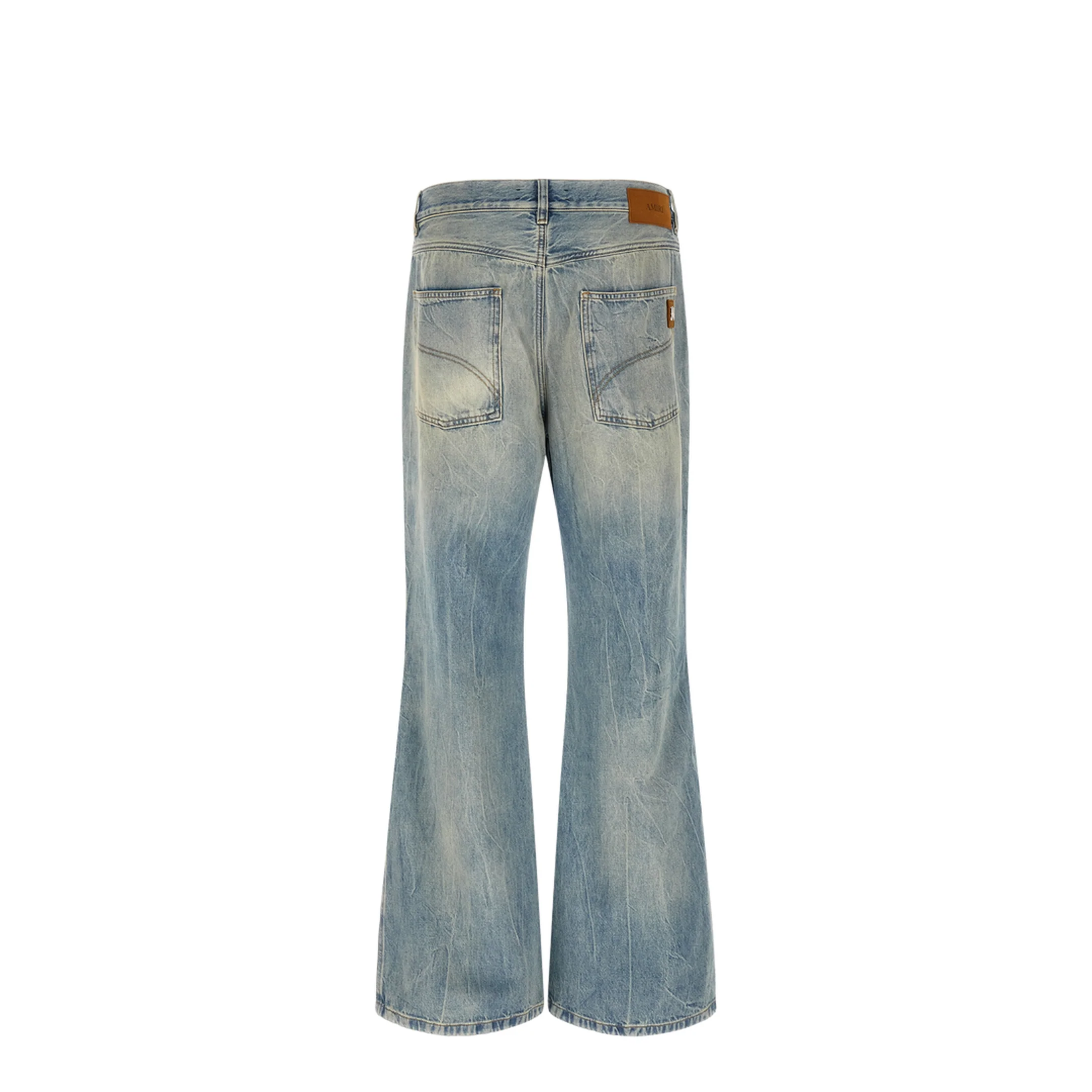 Blue Jeans With Logo Patch Applied On The Back In Cotton - Image 5