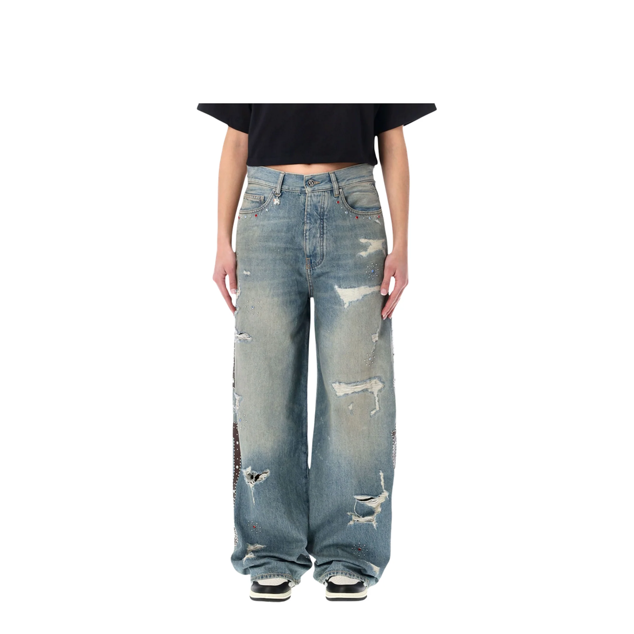 Bones Wide Leg Studded Jeans - Image 4