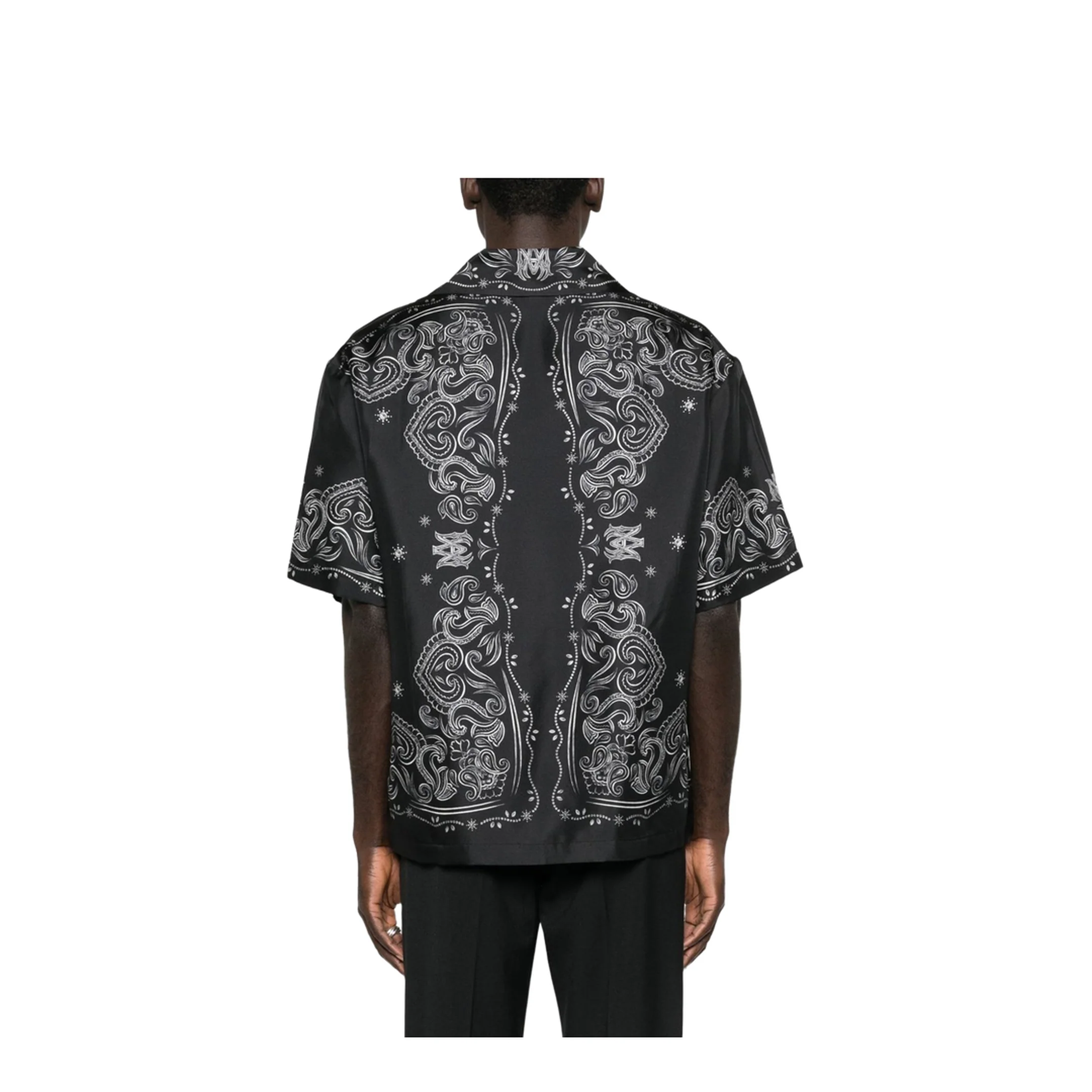 Men's Bandana Print Shirt Black - Image 2