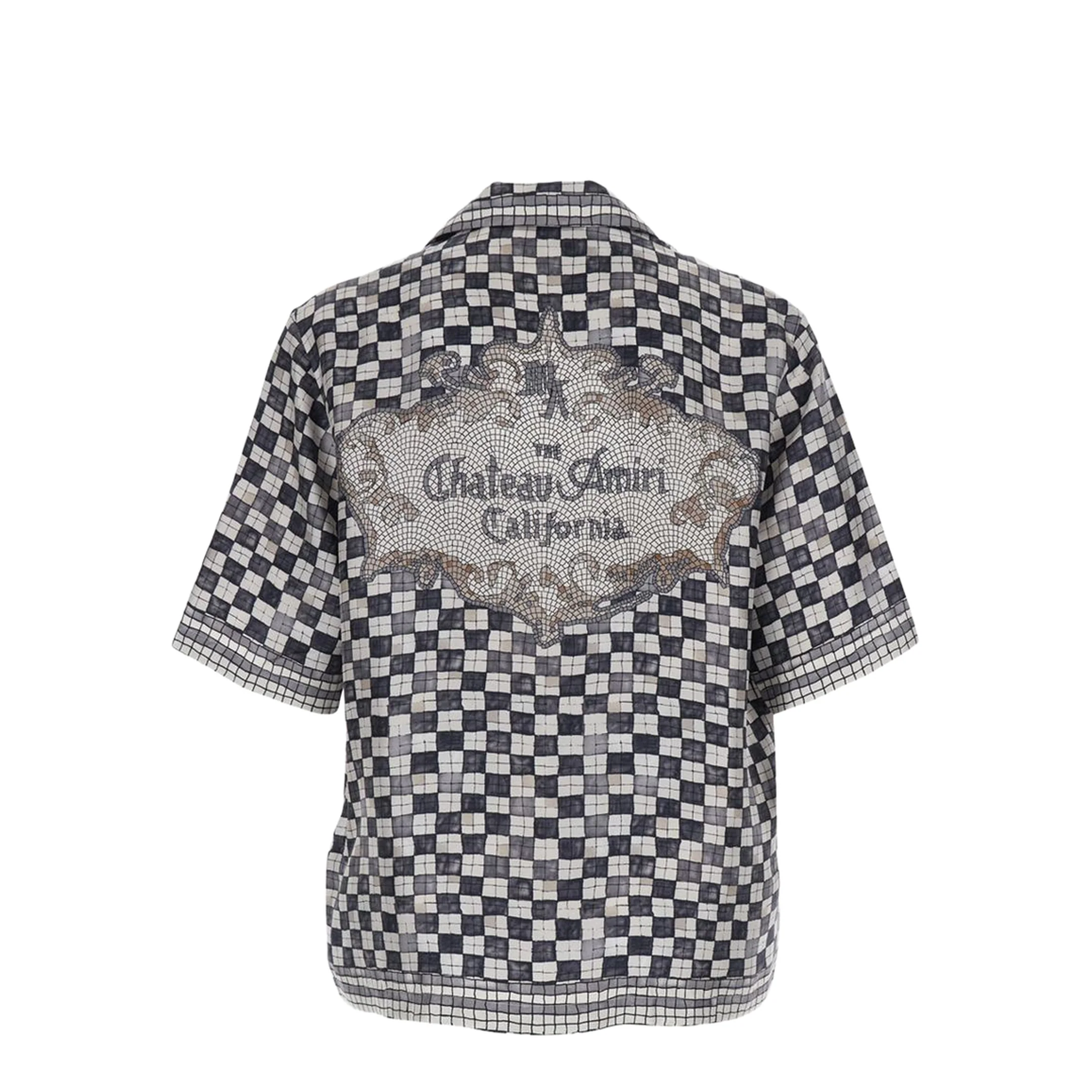 Check Motif Black Silk Shirt - Image 2