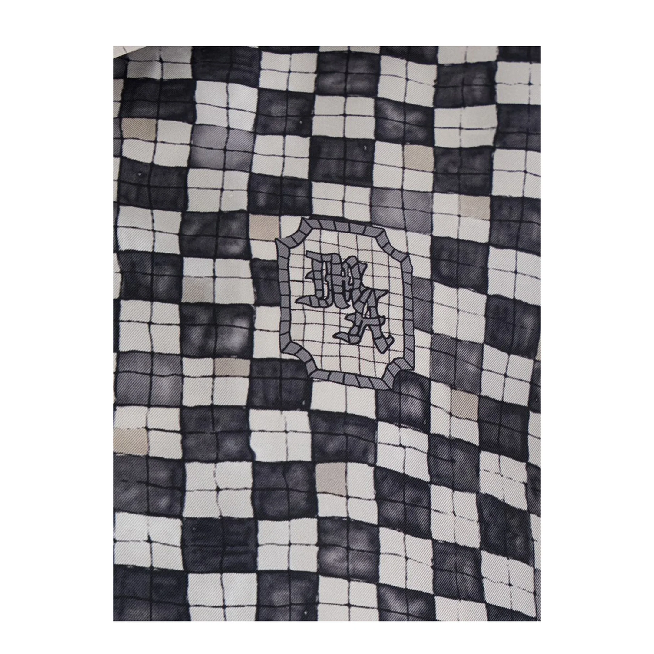 Check Motif Black Silk Shirt - Image 3