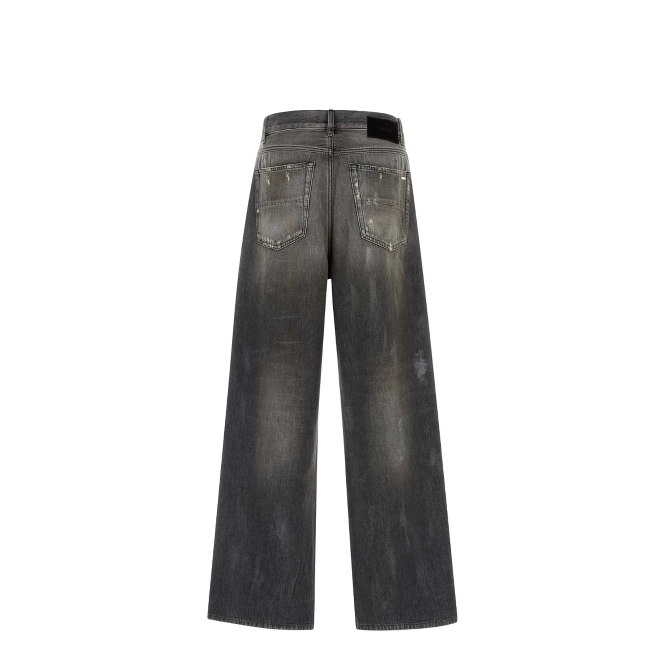 Ripped Denim Baggy Jeans - Charcoal - Image 2