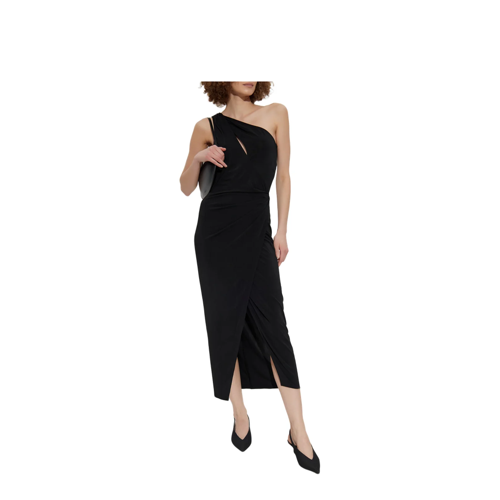 Cut Out Shoulder Dress Black - Image 2