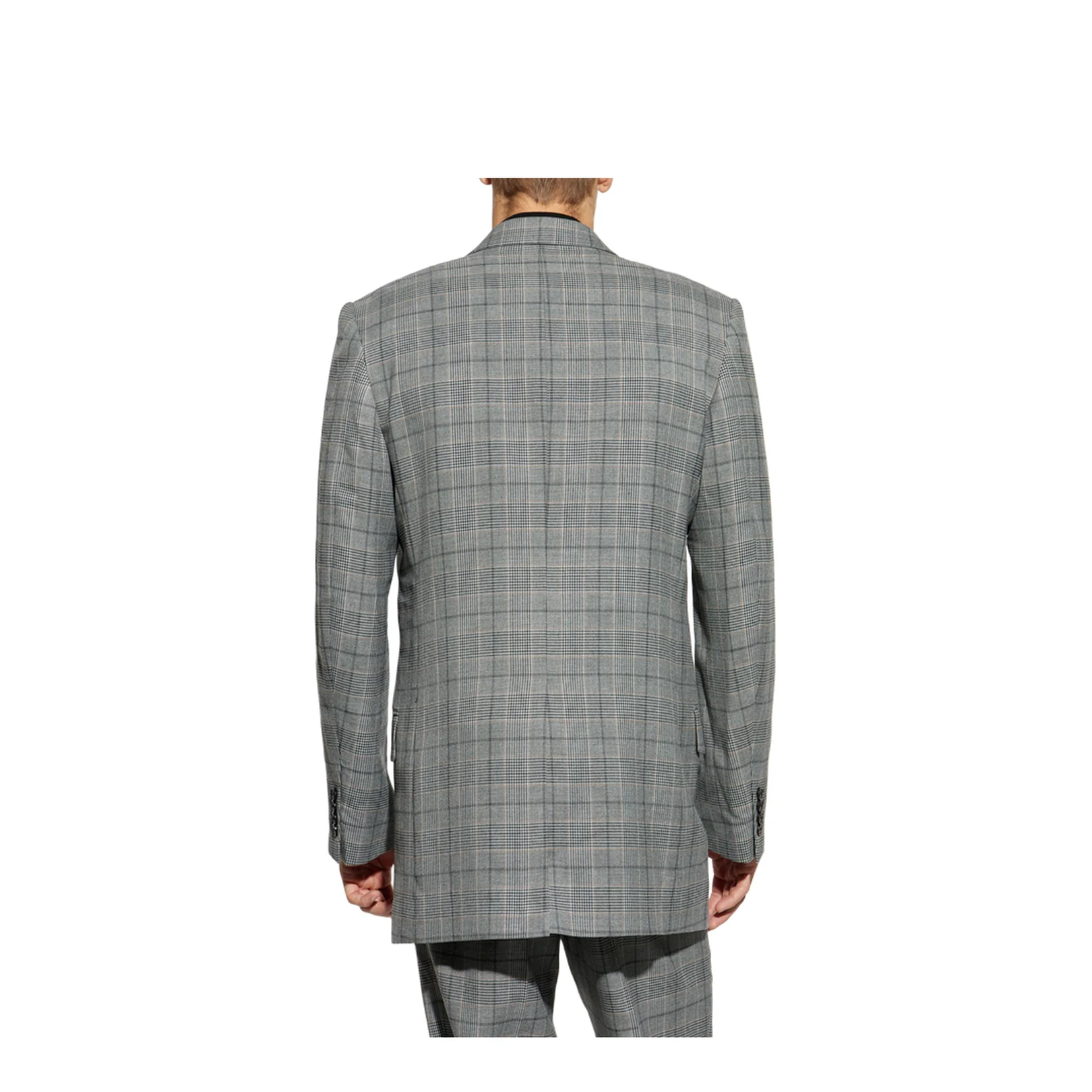 Double Breasted Blazer with Check Pattern - Image 4