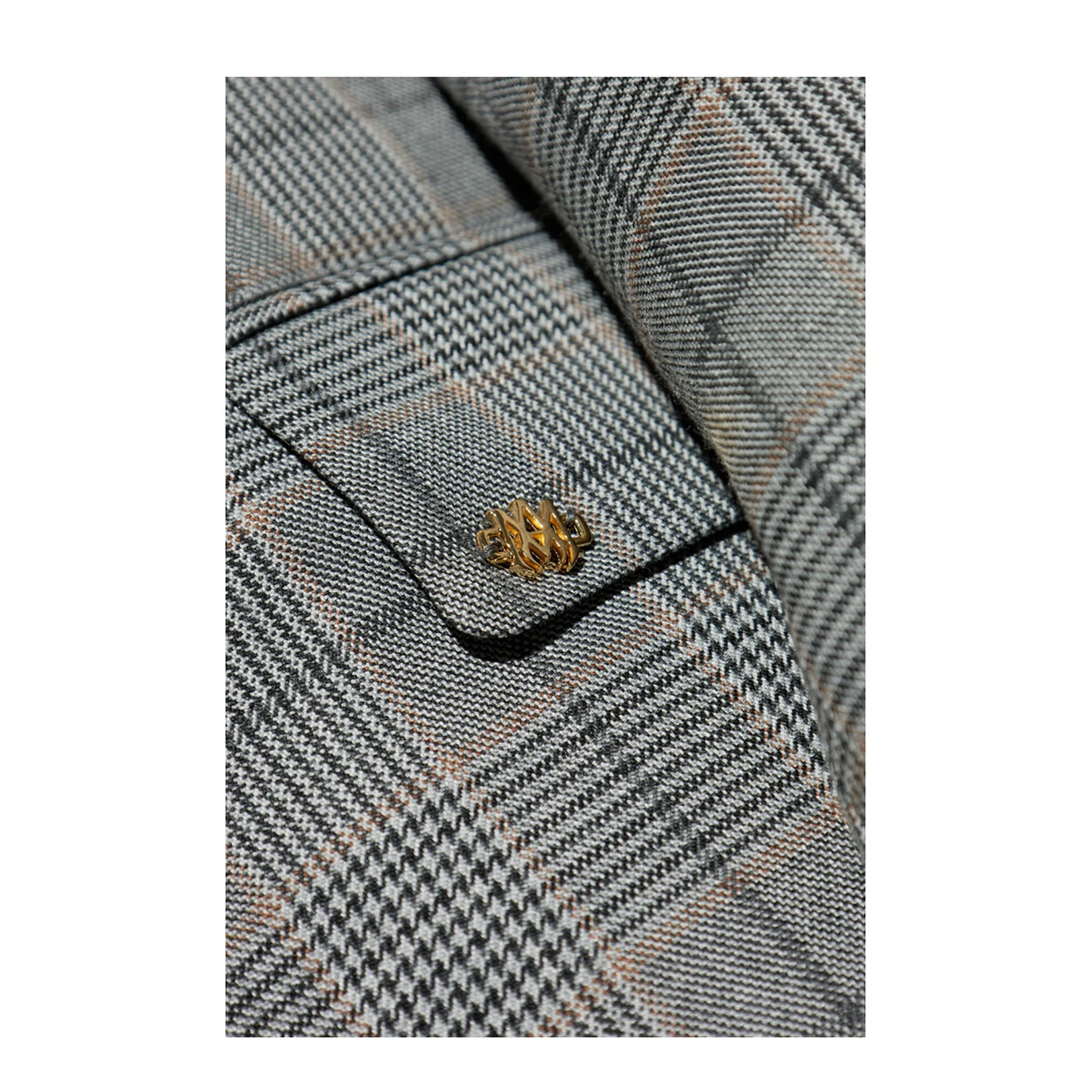 Double Breasted Blazer with Check Pattern - Image 5