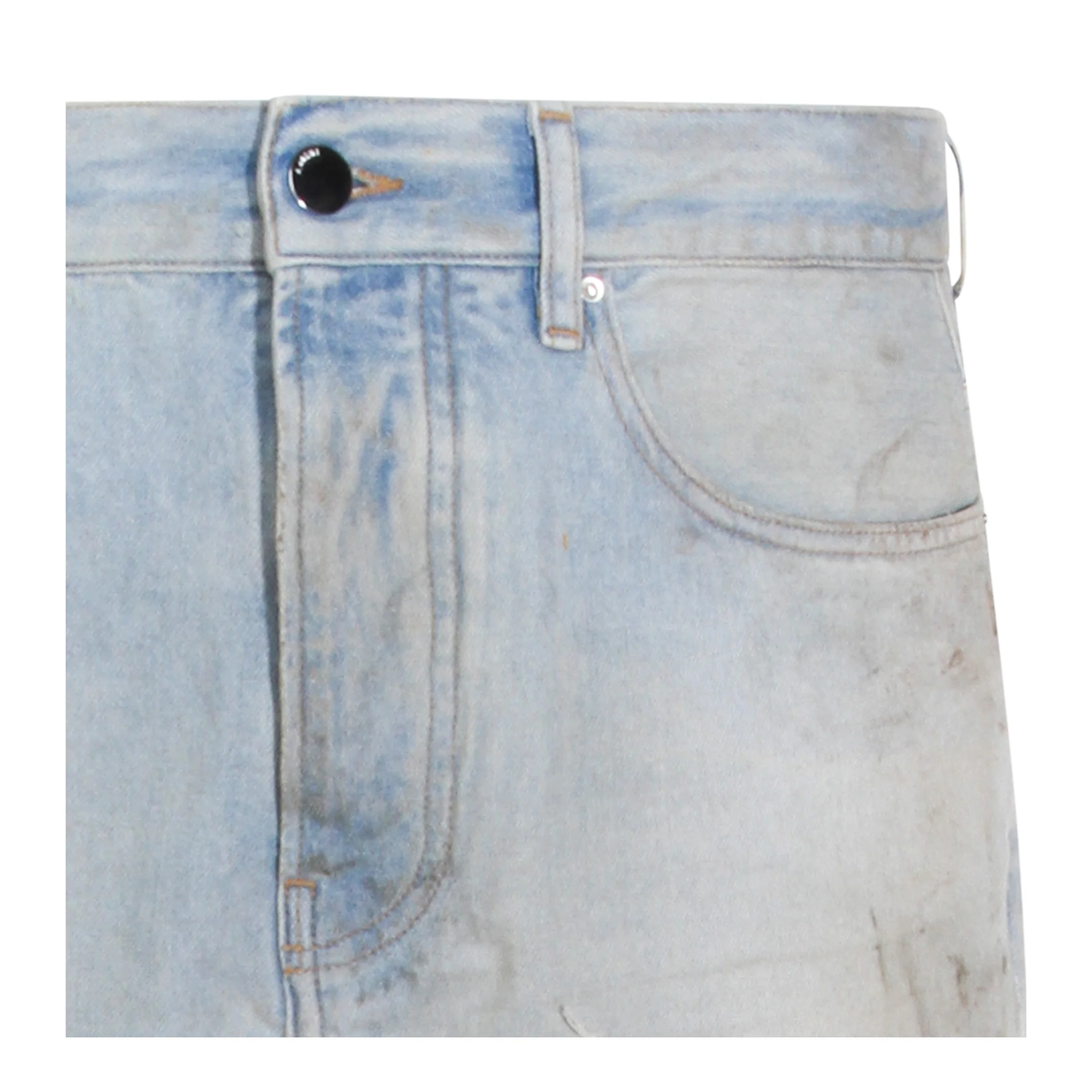Light Blue Cotton Denim Jeans - Image 3