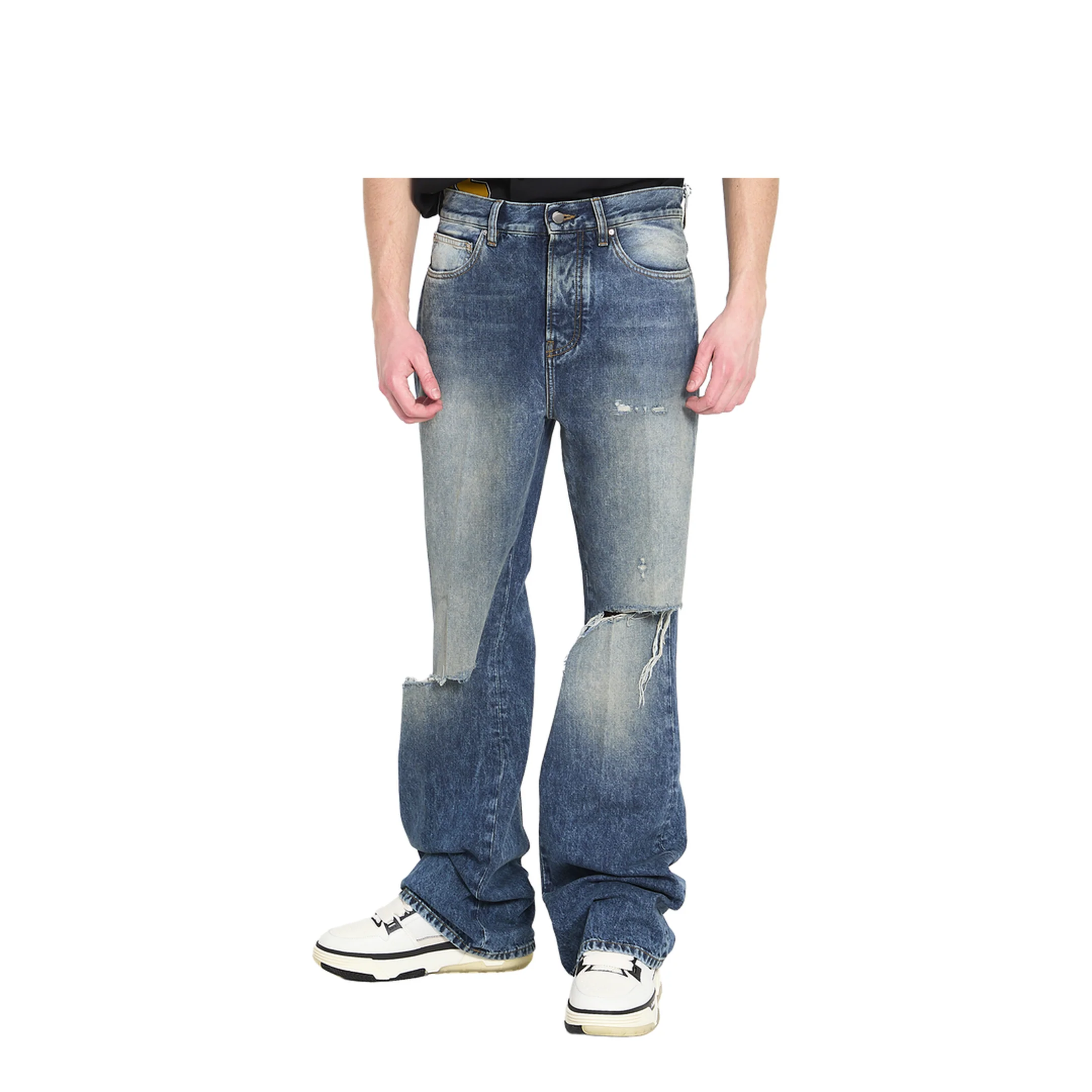 Ripped-Knees Bootcut Jeans - Image 2