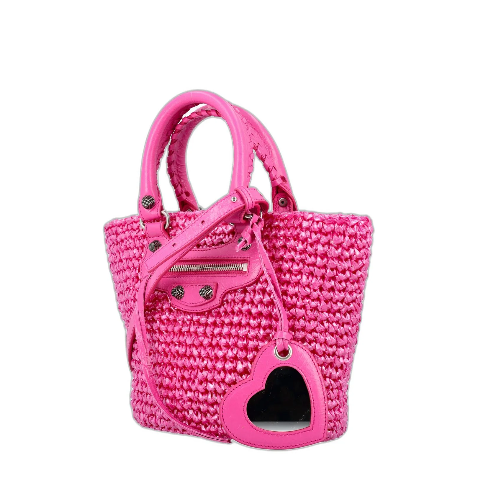 Le Cagole Small Panier Tote Bag in Pink - Image 3
