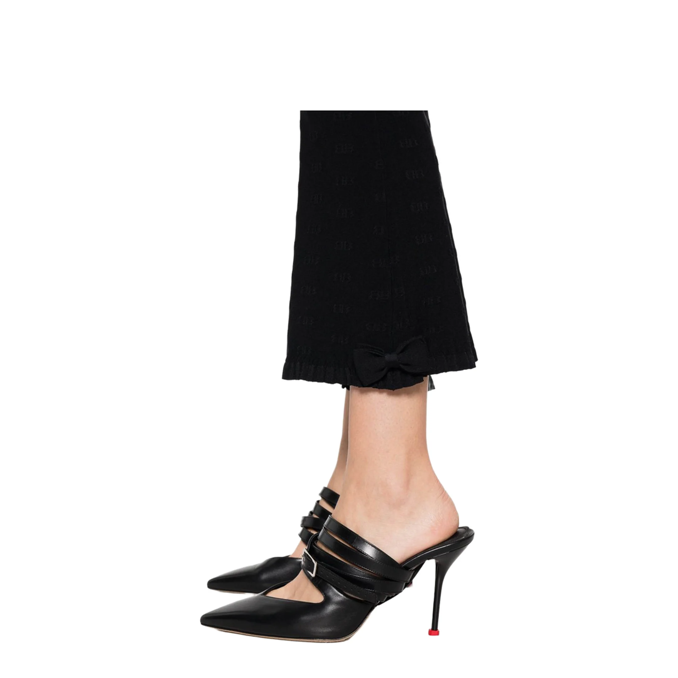 Flared Capri Pants in Black - Image 5