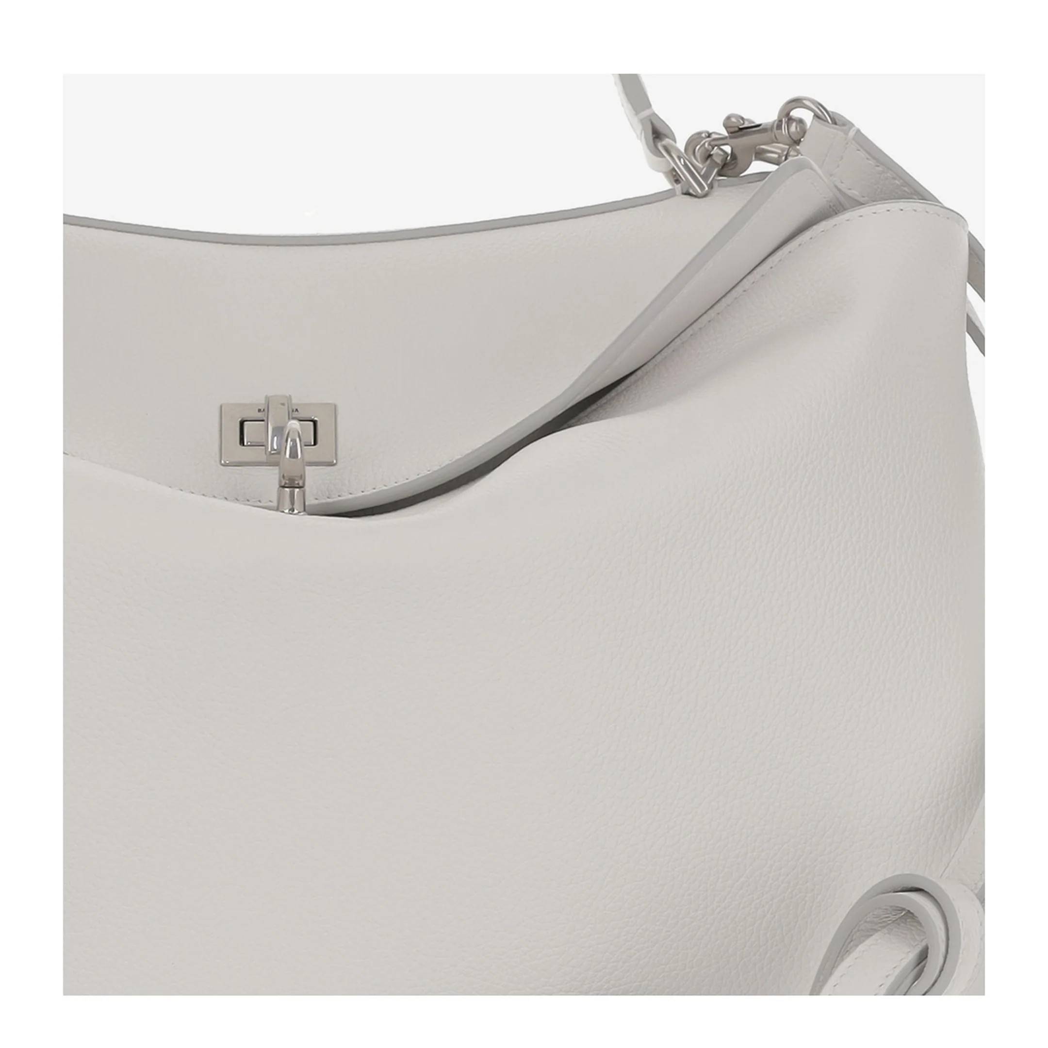 Chalk Medium Rodeo Leather Handbag - White - Image 5