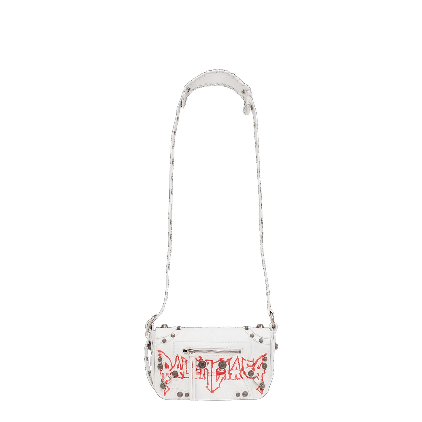 White Leather Cagole XS DIY Metal Crossbody Bag - Image 5