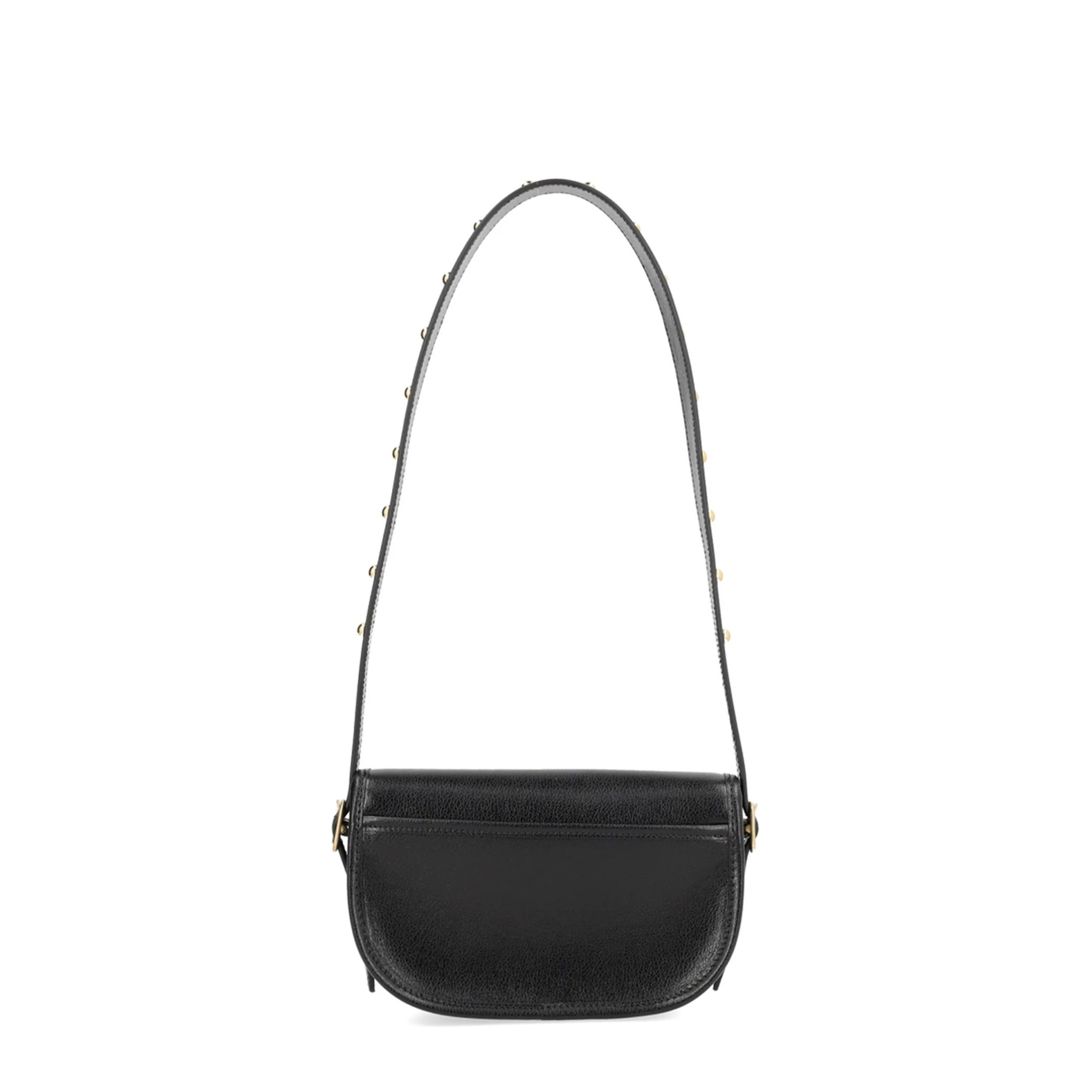 Safety-Pin-Detail Leather Shoulder Bag - Image 3