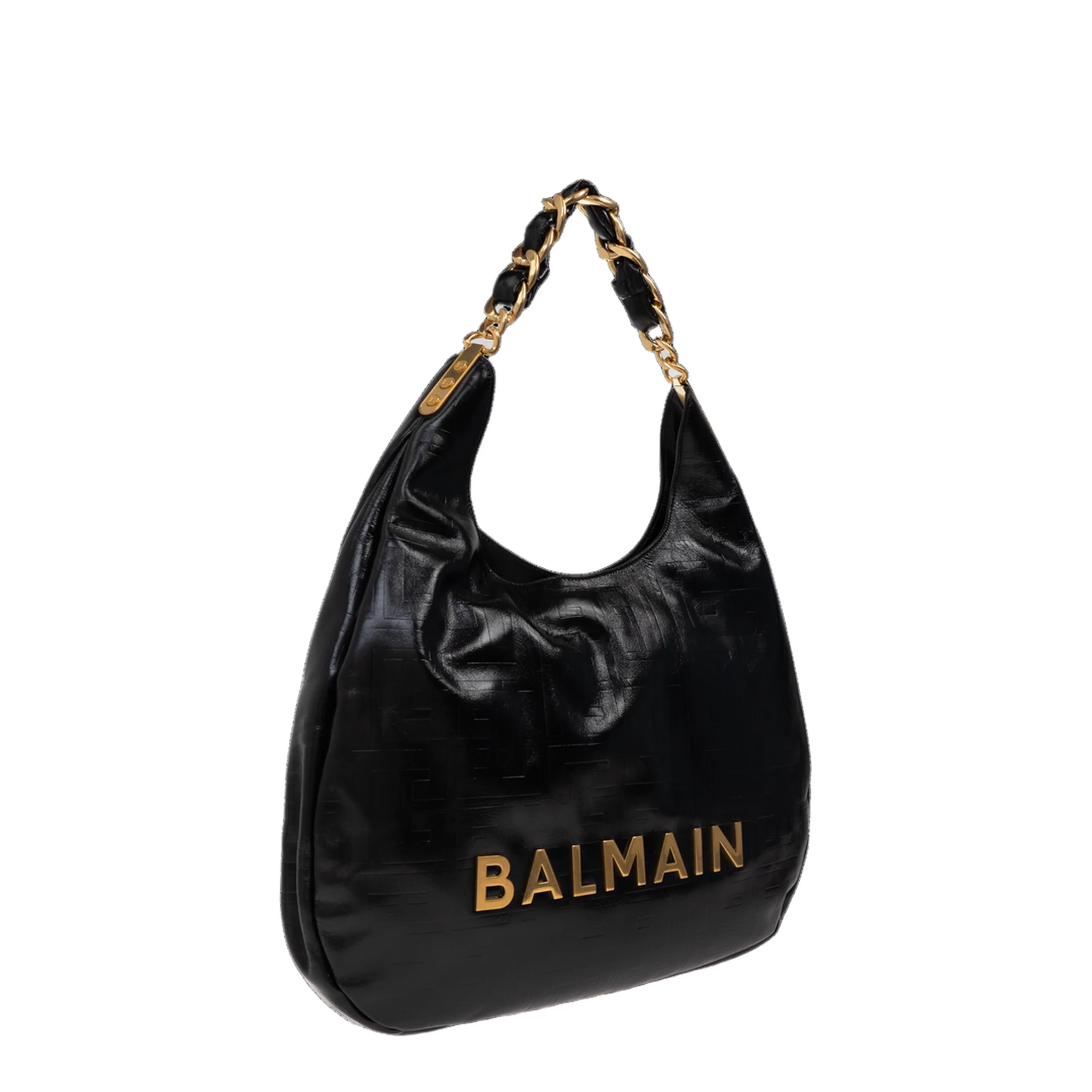1945 Soft Hobo Crinkled Leather Tote Bag with Monogram - Image 4