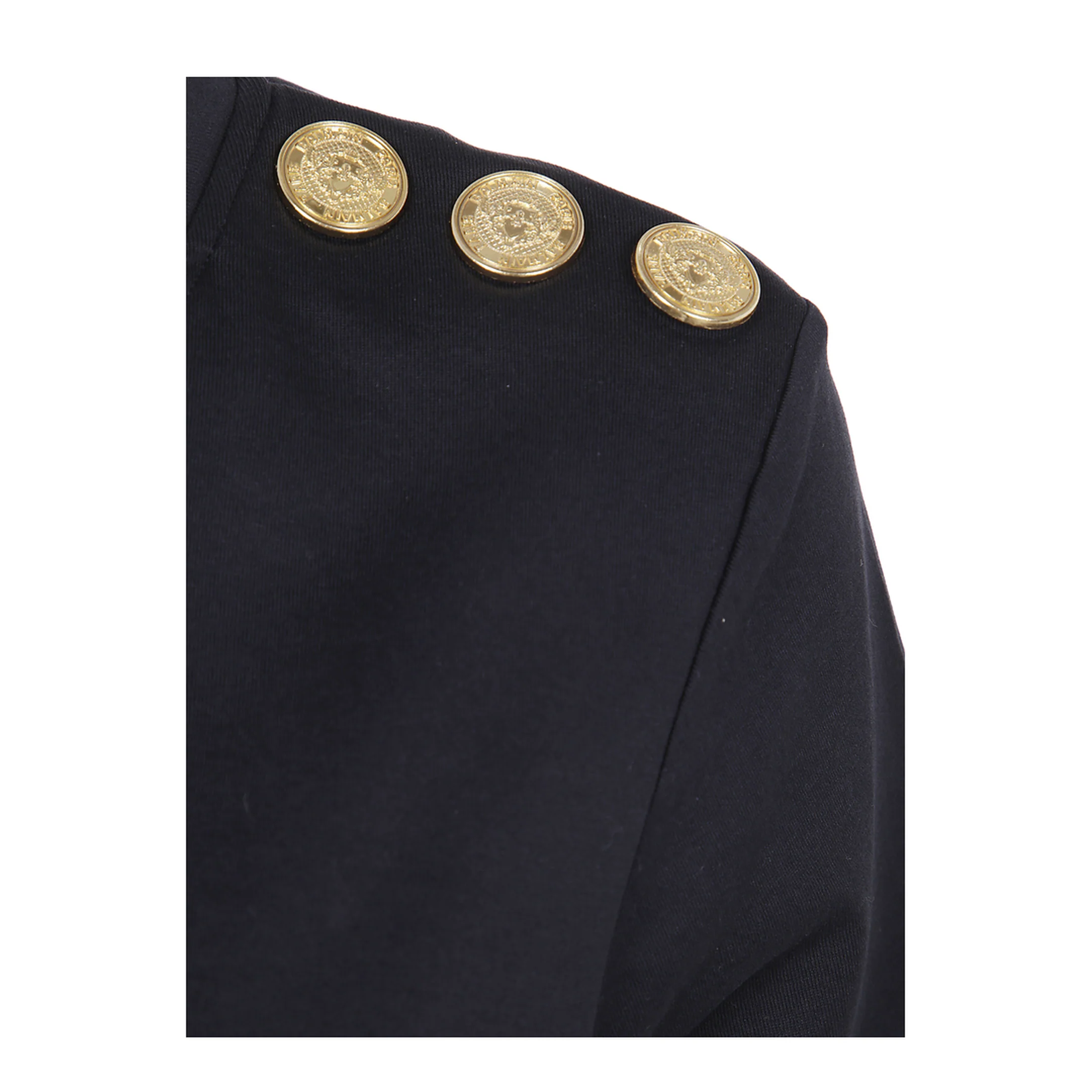 3 Buttons Printed T-Shirt Black - Image 3