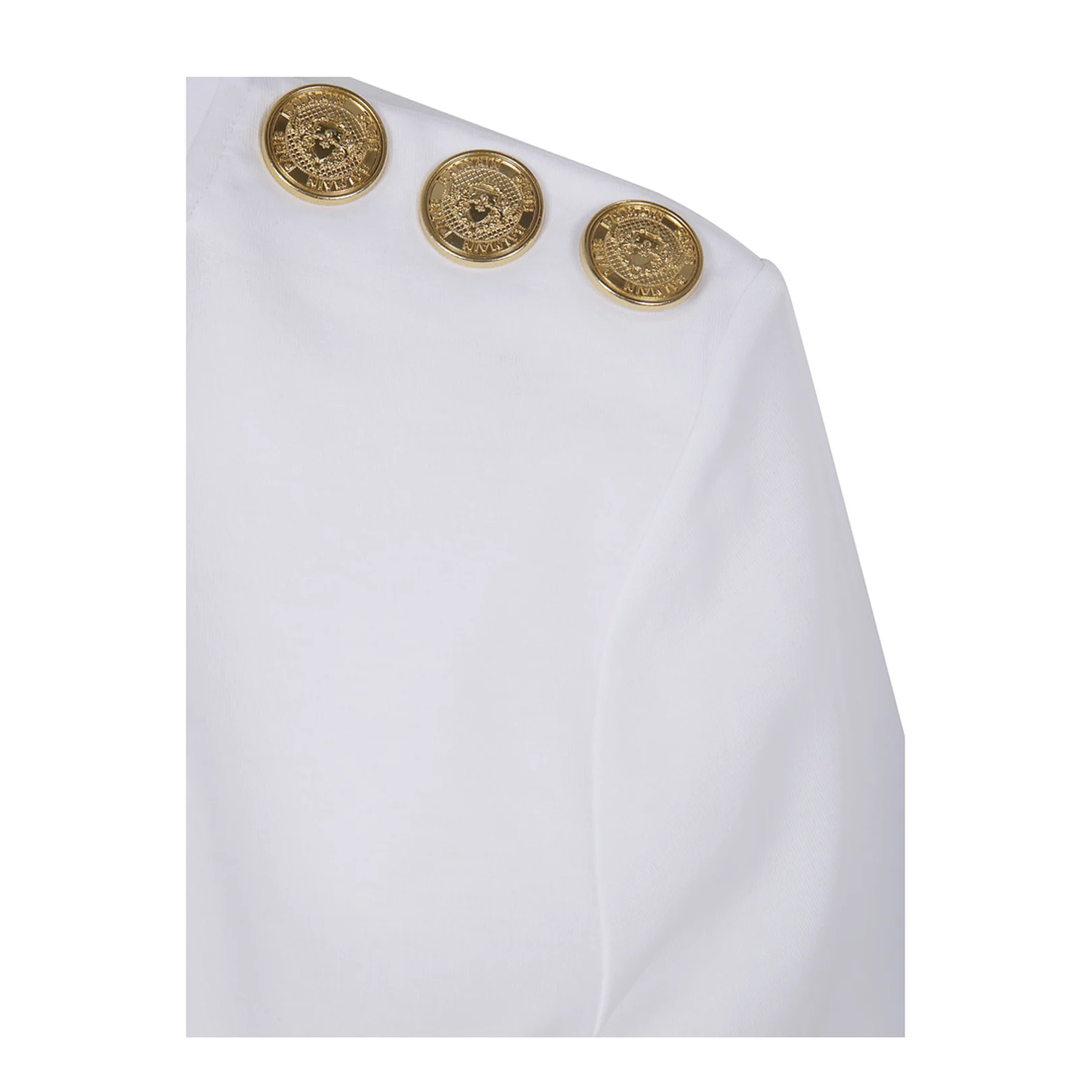 3 Buttons Printed T-Shirt White - Image 3