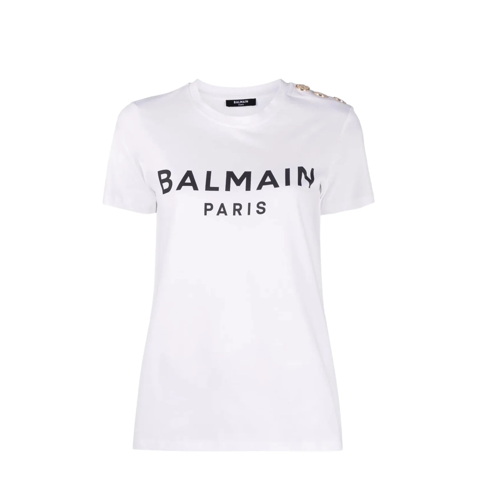 3 Buttons Printed T-Shirt White - Image 4