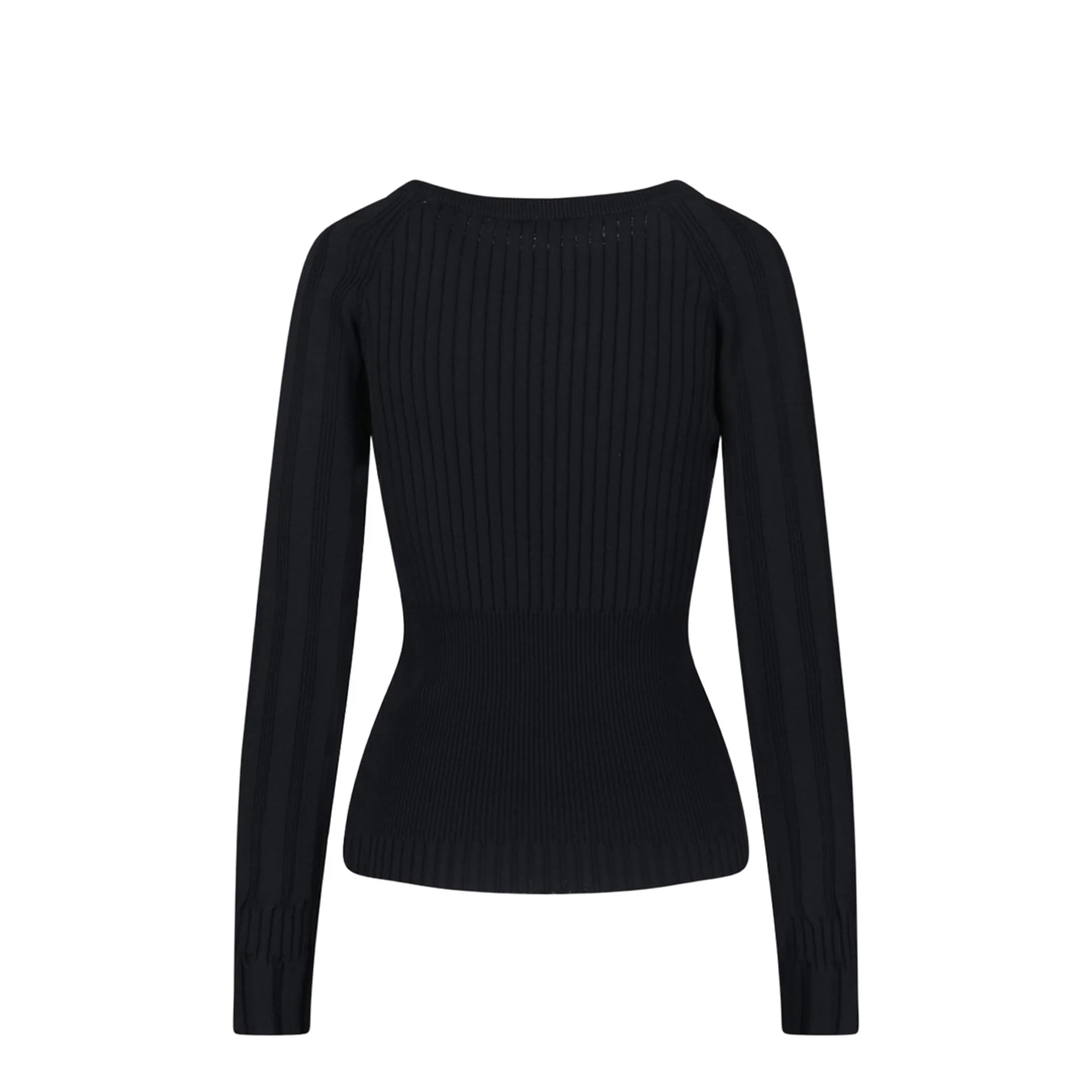 Women's Buttoned Knit Sweater Black - Image 2