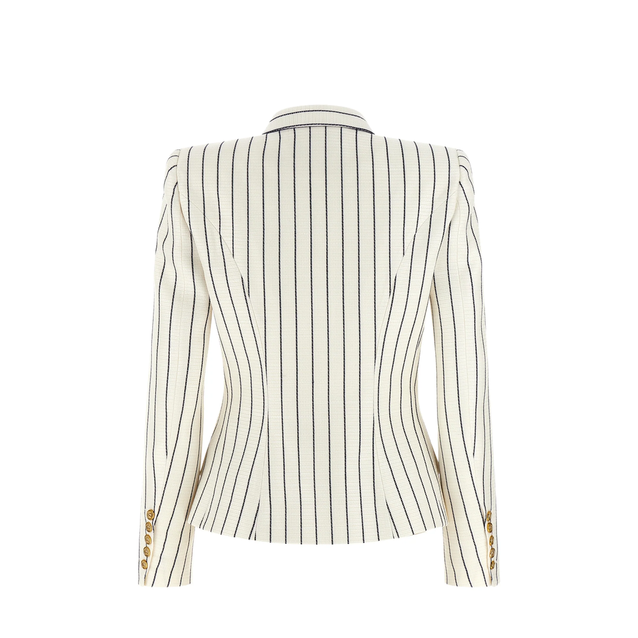 6-Button Pinstripe Jacket - White - Image 2