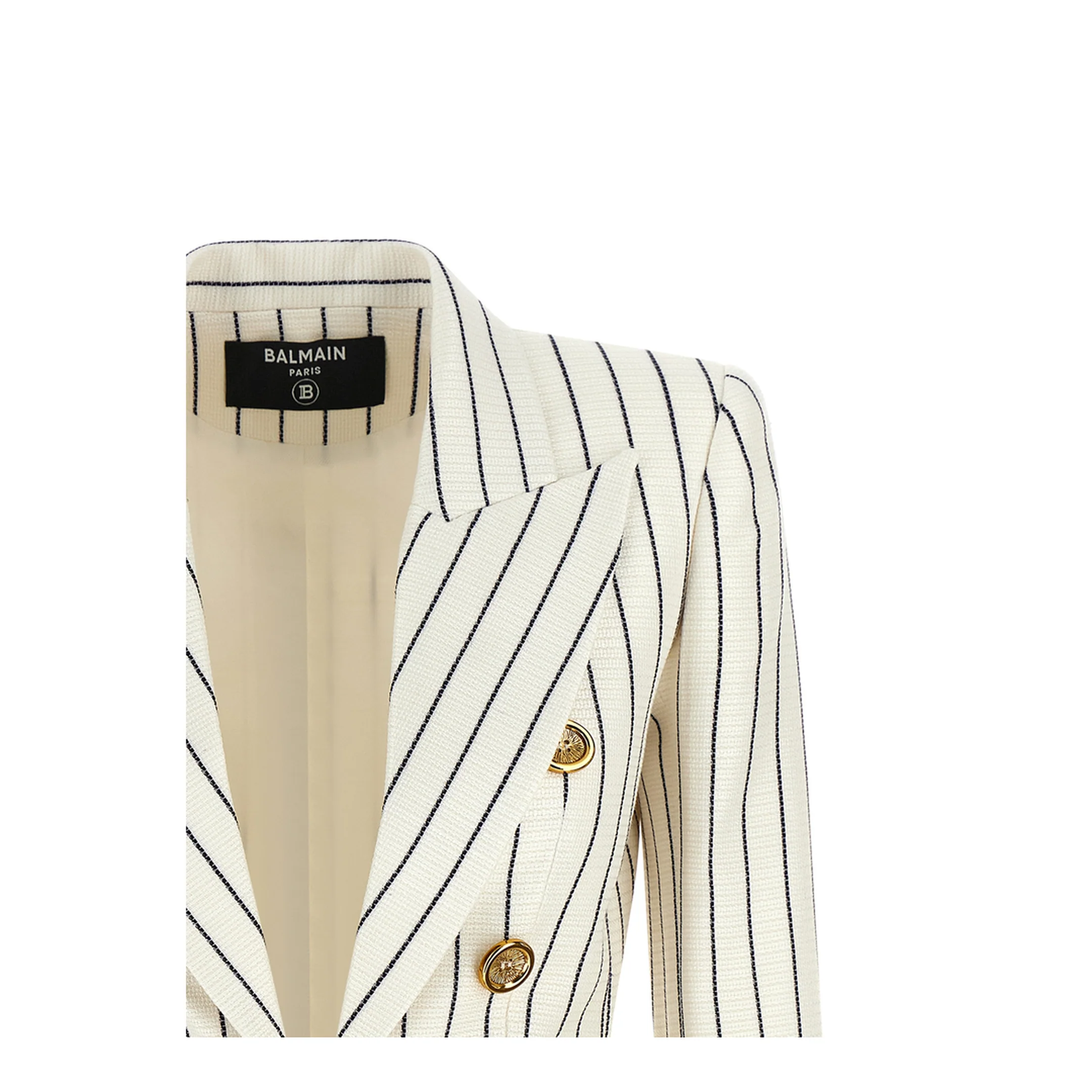 6-Button Pinstripe Jacket - White - Image 3