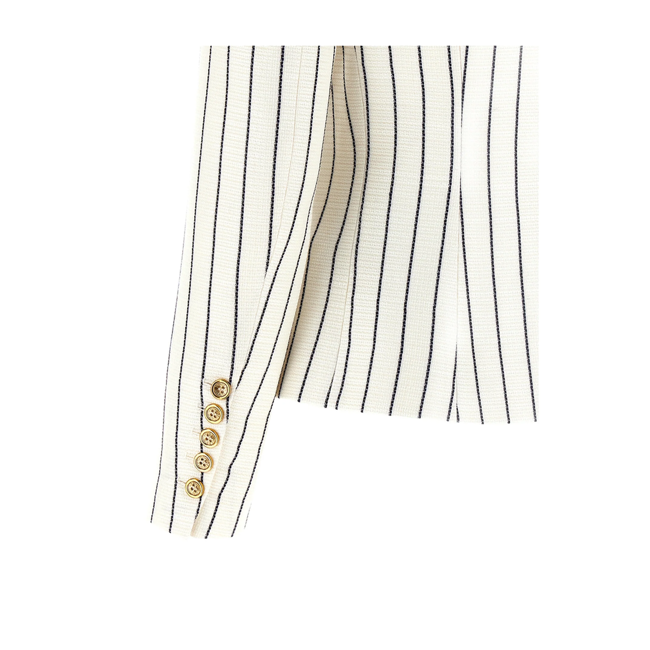 6-Button Pinstripe Jacket - White - Image 4