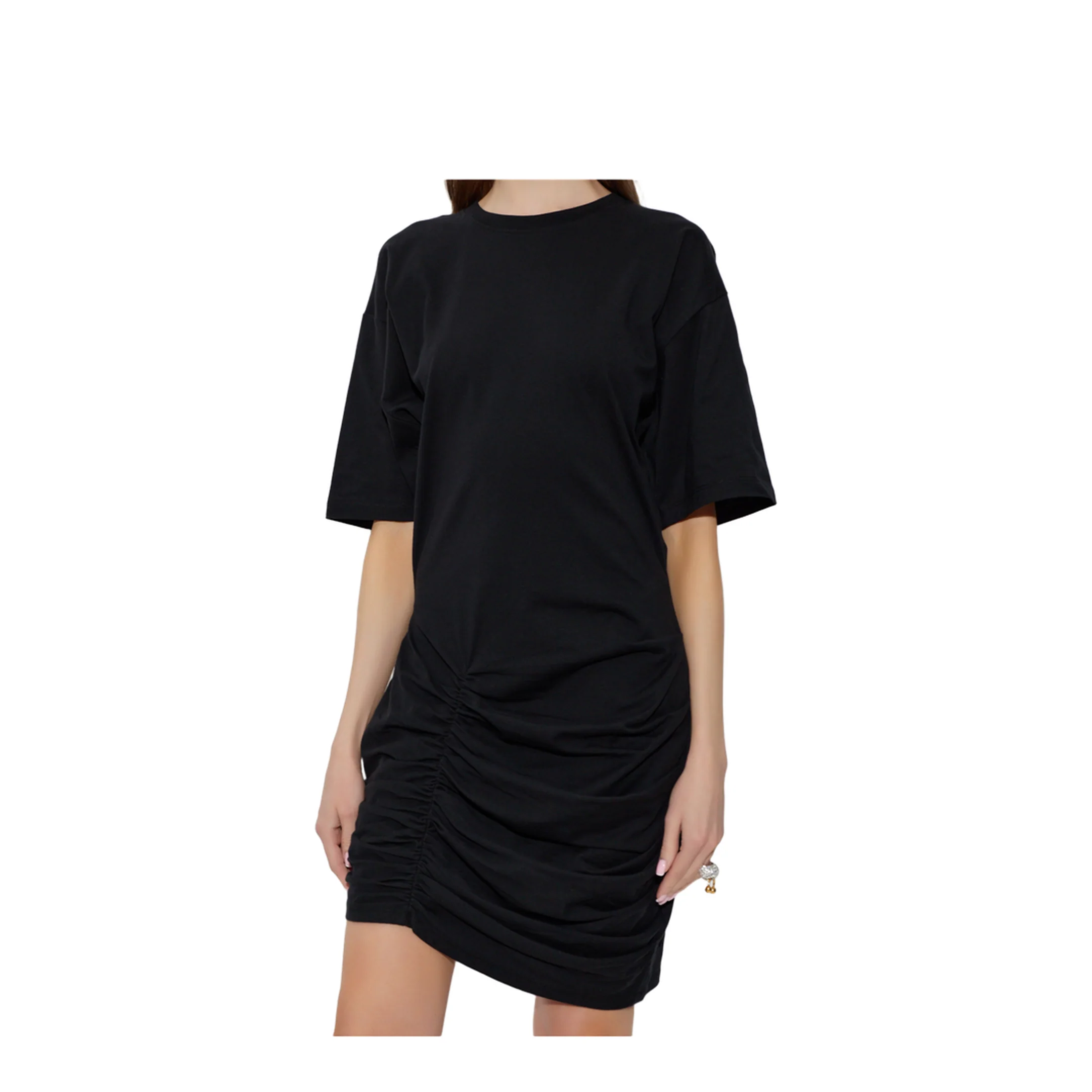 Ruched Detail T-Shirt Dress Black - Image 2