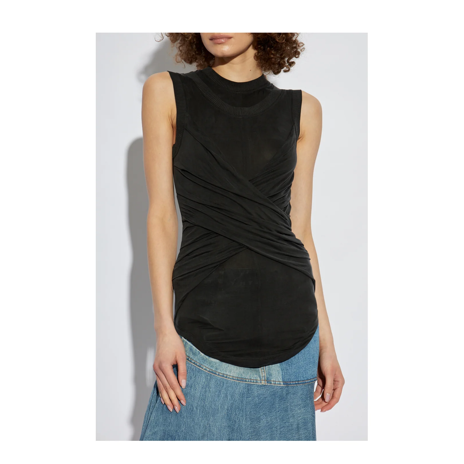 Black Twisted Double-Collar Tank Top - Image 3