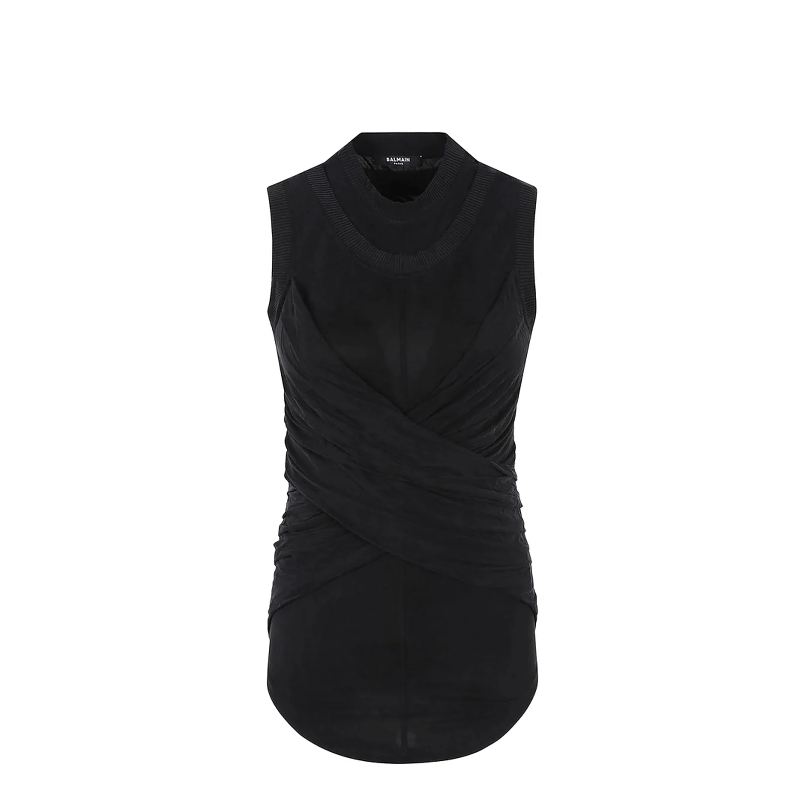 Black Twisted Double-Collar Tank Top - Image 5