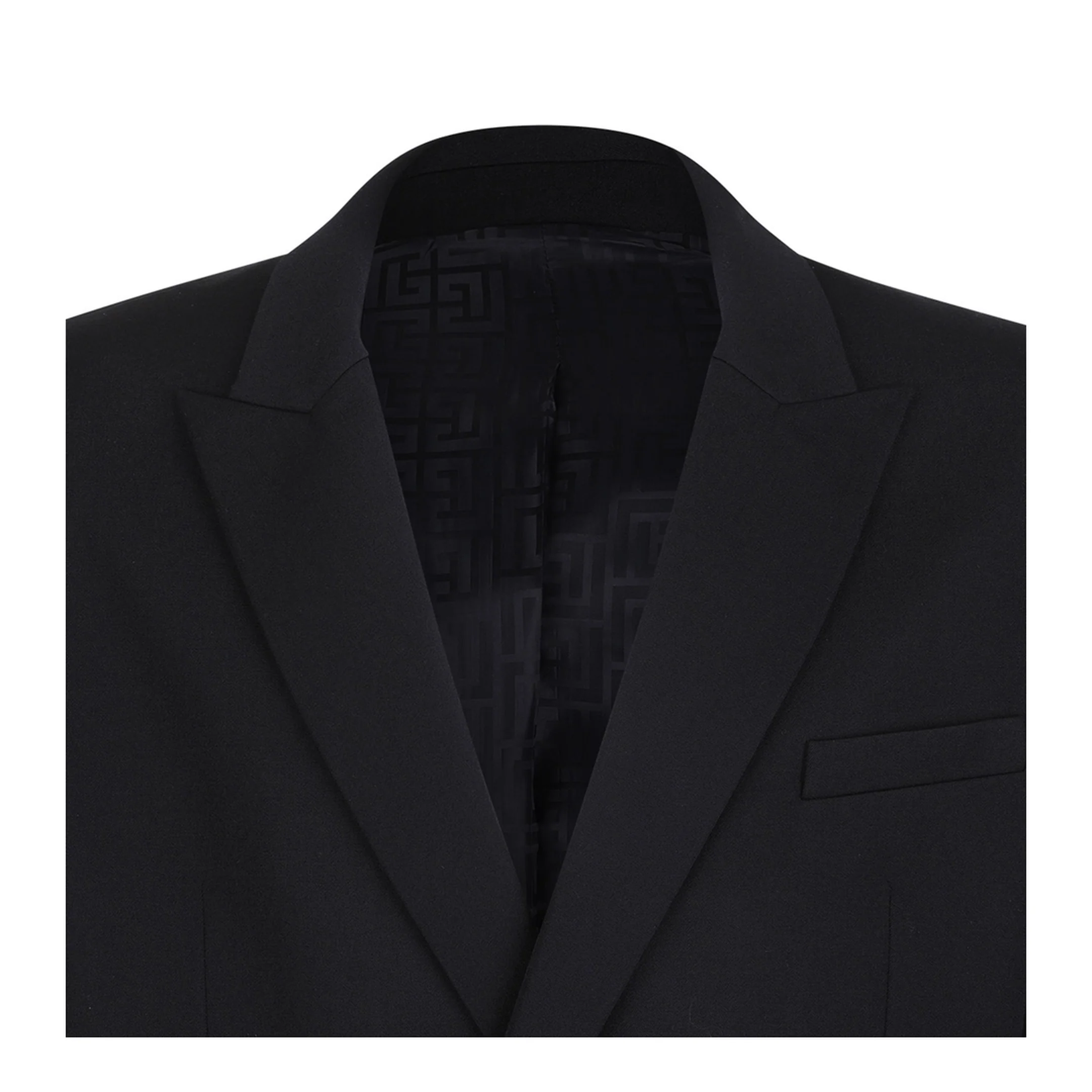Black Virgin Wool Blazer - Image 3