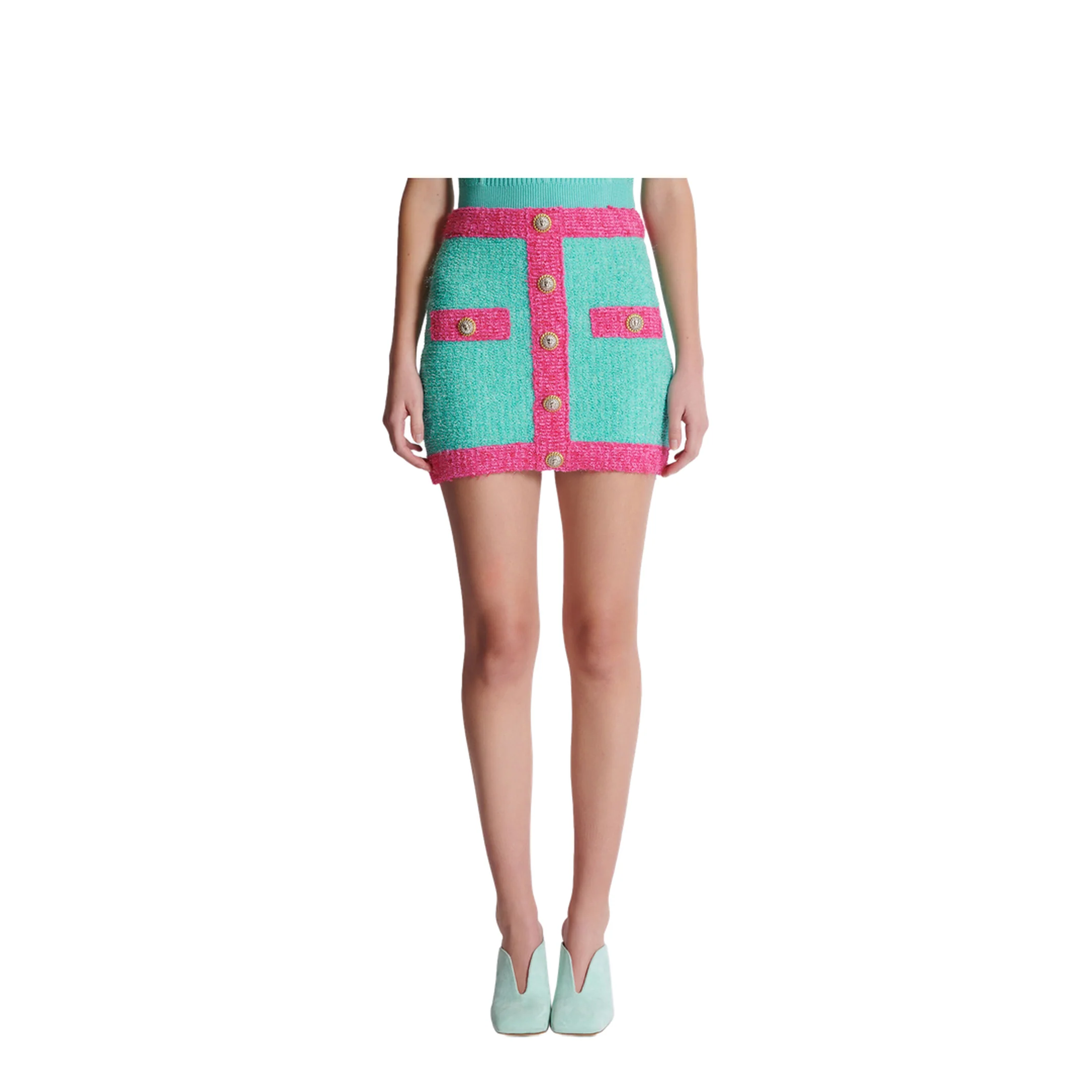 Button Two-Tone Skirt - Image 3