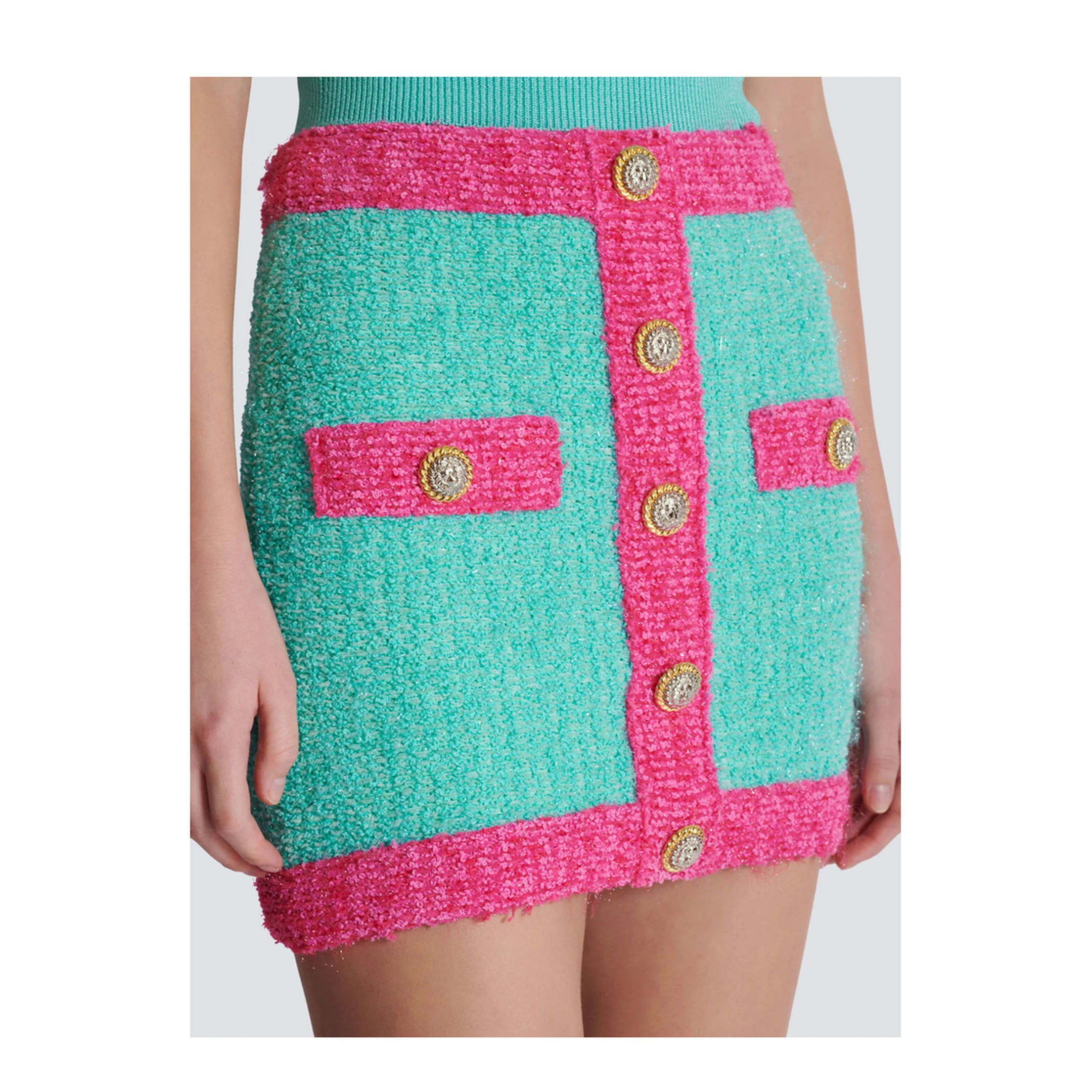Button Two-Tone Skirt - Image 4